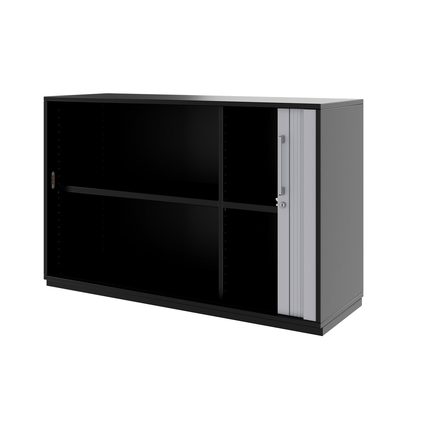 PRO Cabinetto del negozio querroll | 2 OH, 800 - 1600 x 770 mm, corpo incollato, nero