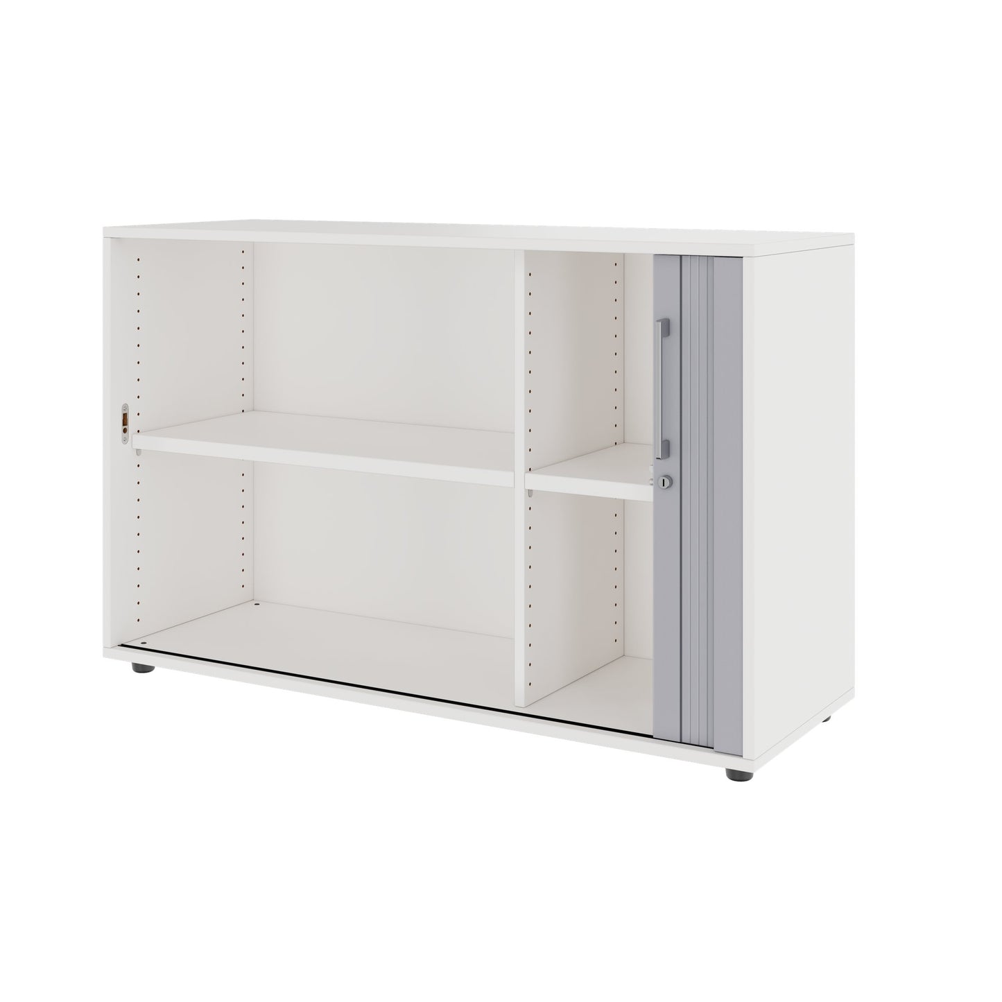 PRO Cabinetto del negozio querroll | 2 OH, 800 - 1600 x 770 mm, corpo incollato, bianco