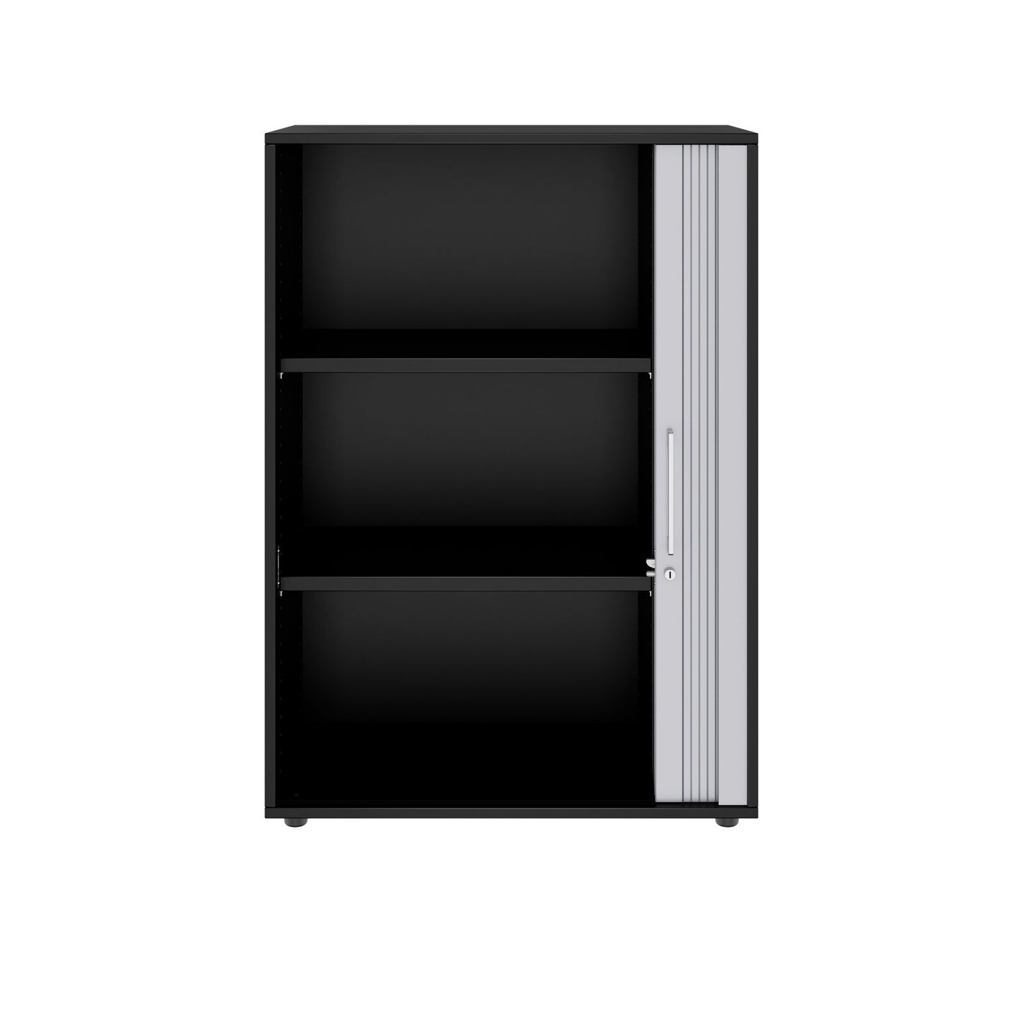 PRO Cabinetto del negozio querroll | 3 OH, 800 - 1600 x 1140 mm, corpus incollato, nero