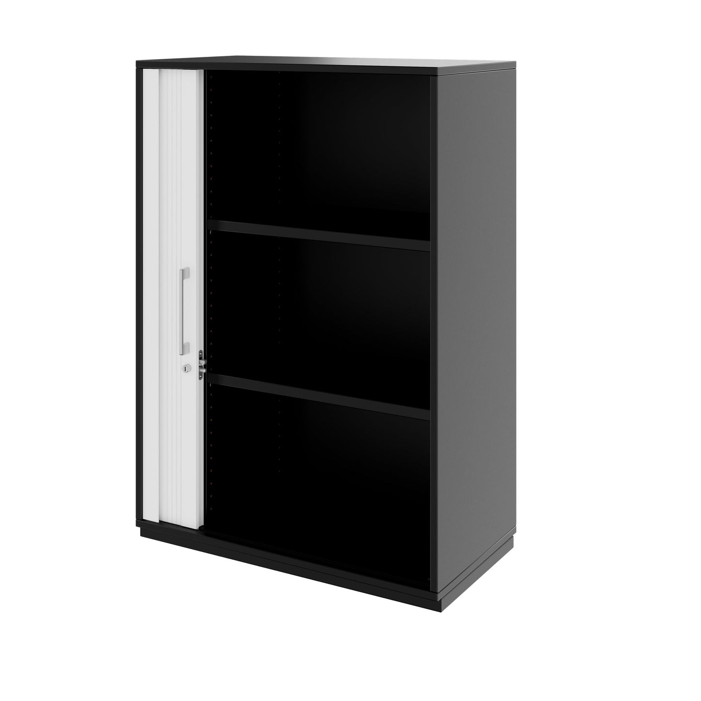 PRO Cabinetto del negozio querroll | 3 OH, 800 - 1600 x 1140 mm, corpus incollato, nero
