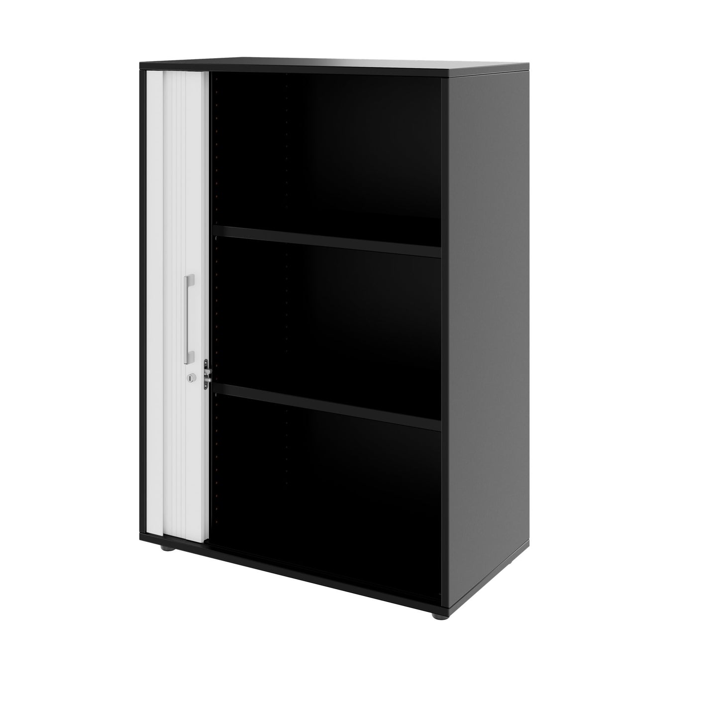 PRO Cabinetto del negozio querroll | 3 OH, 800 - 1600 x 1140 mm, corpus incollato, nero