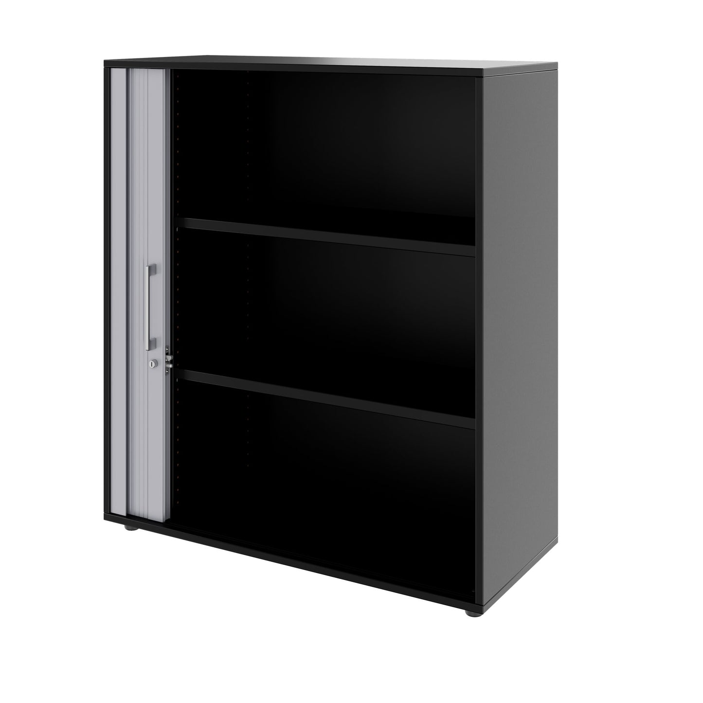 PRO Cabinetto del negozio querroll | 3 OH, 800 - 1600 x 1140 mm, corpus incollato, nero