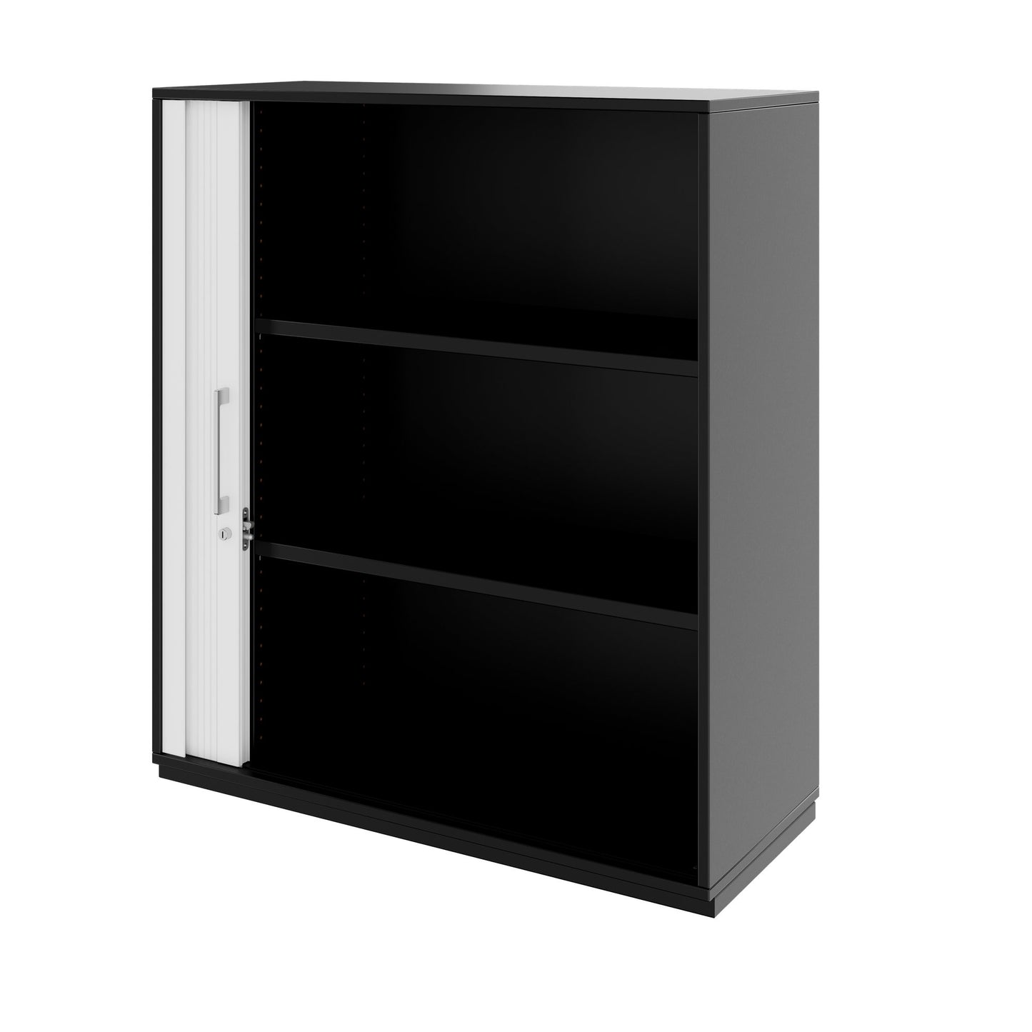 PRO Cabinetto del negozio querroll | 3 OH, 800 - 1600 x 1140 mm, corpus incollato, nero