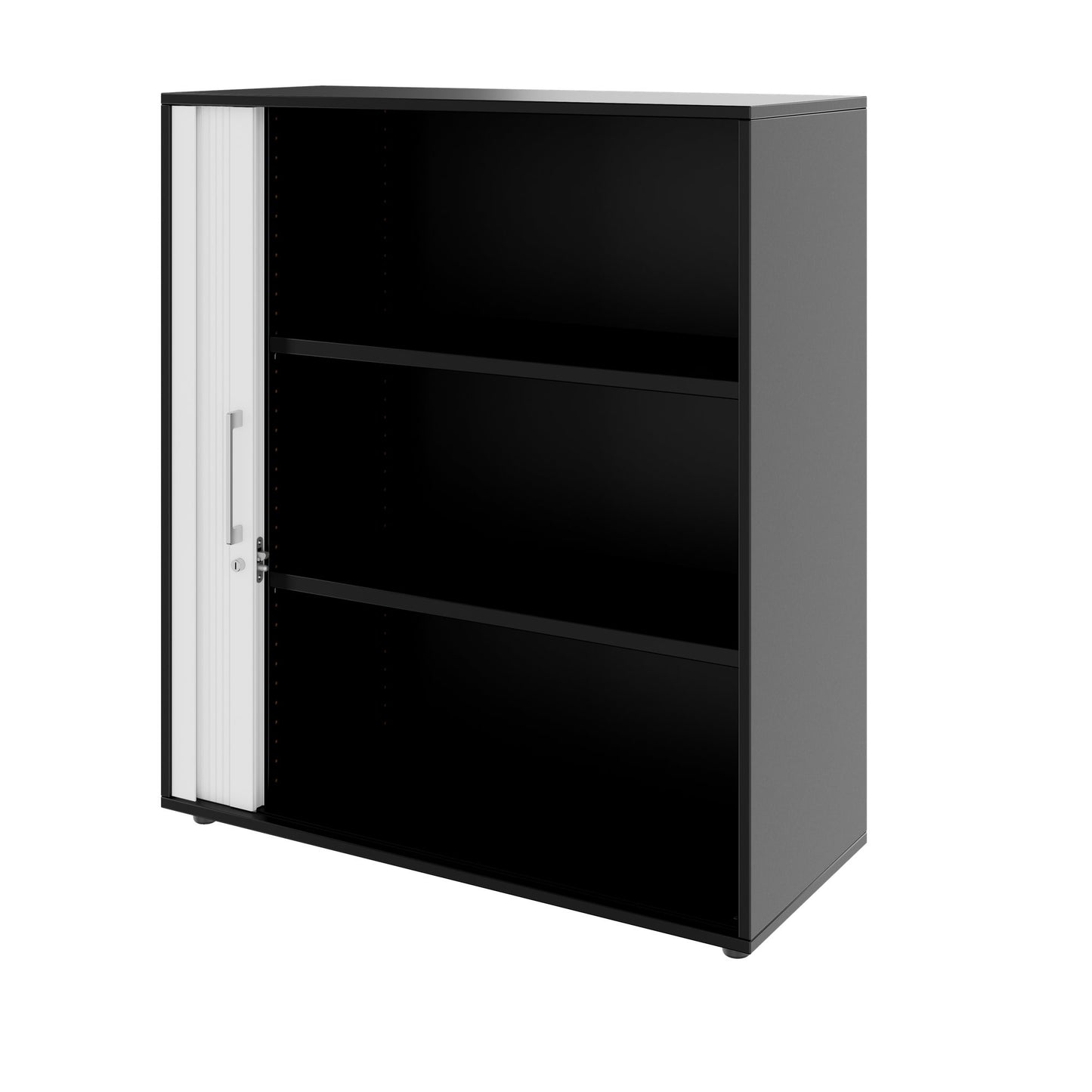 PRO Cabinetto del negozio querroll | 3 OH, 800 - 1600 x 1140 mm, corpus incollato, nero