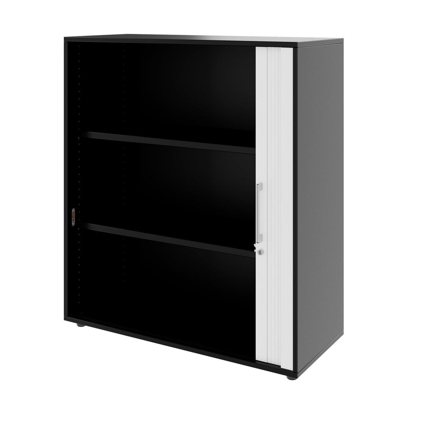 PRO Cabinetto del negozio querroll | 3 OH, 800 - 1600 x 1140 mm, corpus incollato, nero
