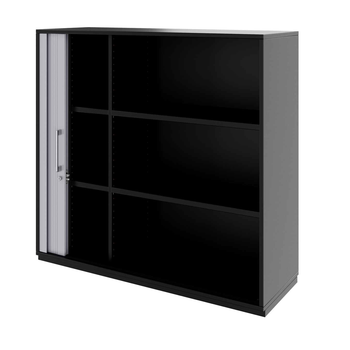 PRO Cabinetto del negozio querroll | 3 OH, 800 - 1600 x 1140 mm, corpus incollato, nero