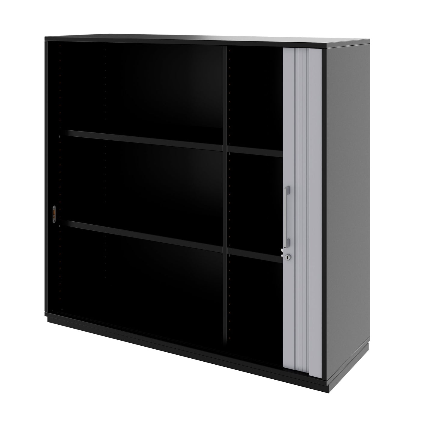 PRO Cabinetto del negozio querroll | 3 OH, 800 - 1600 x 1140 mm, corpus incollato, nero