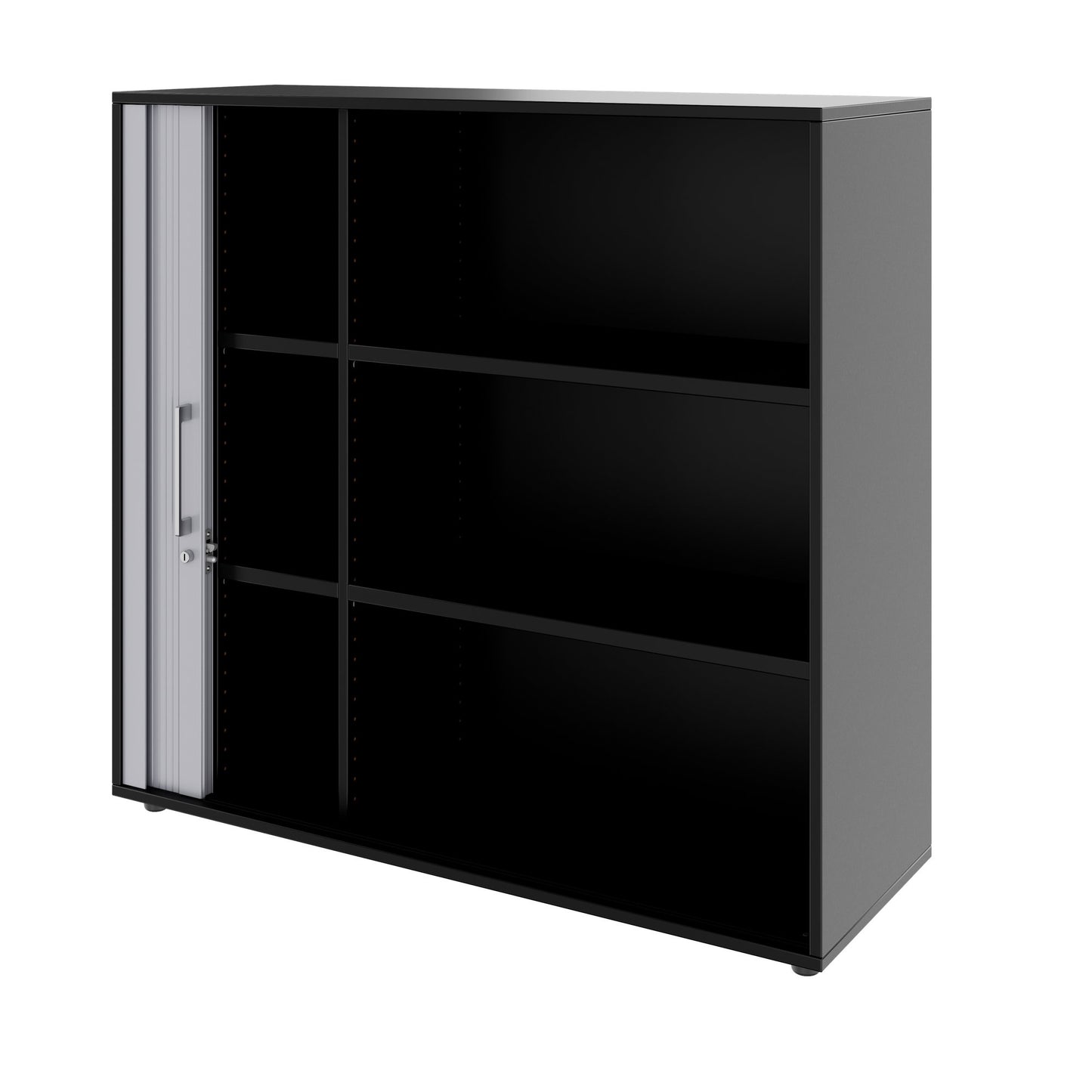 PRO Cabinetto del negozio querroll | 3 OH, 800 - 1600 x 1140 mm, corpus incollato, nero