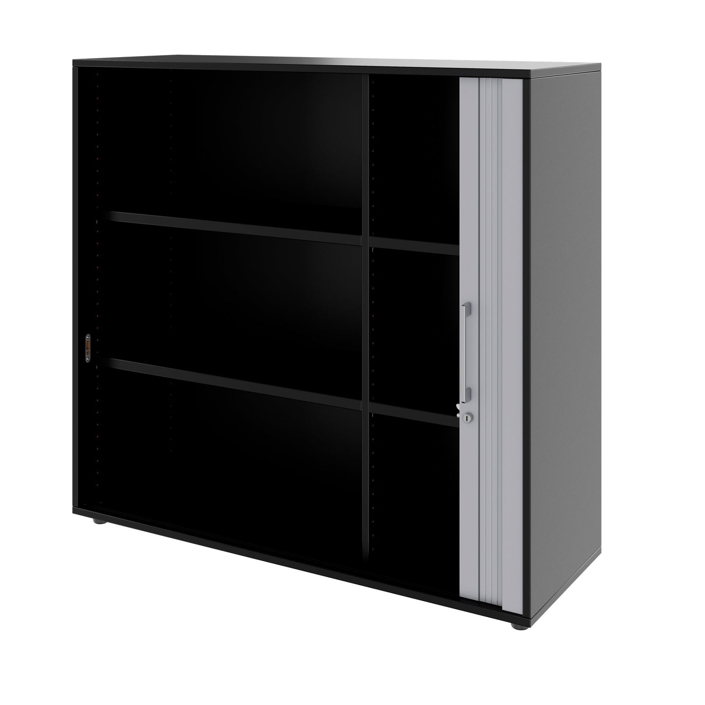 PRO Cabinetto del negozio querroll | 3 OH, 800 - 1600 x 1140 mm, corpus incollato, nero