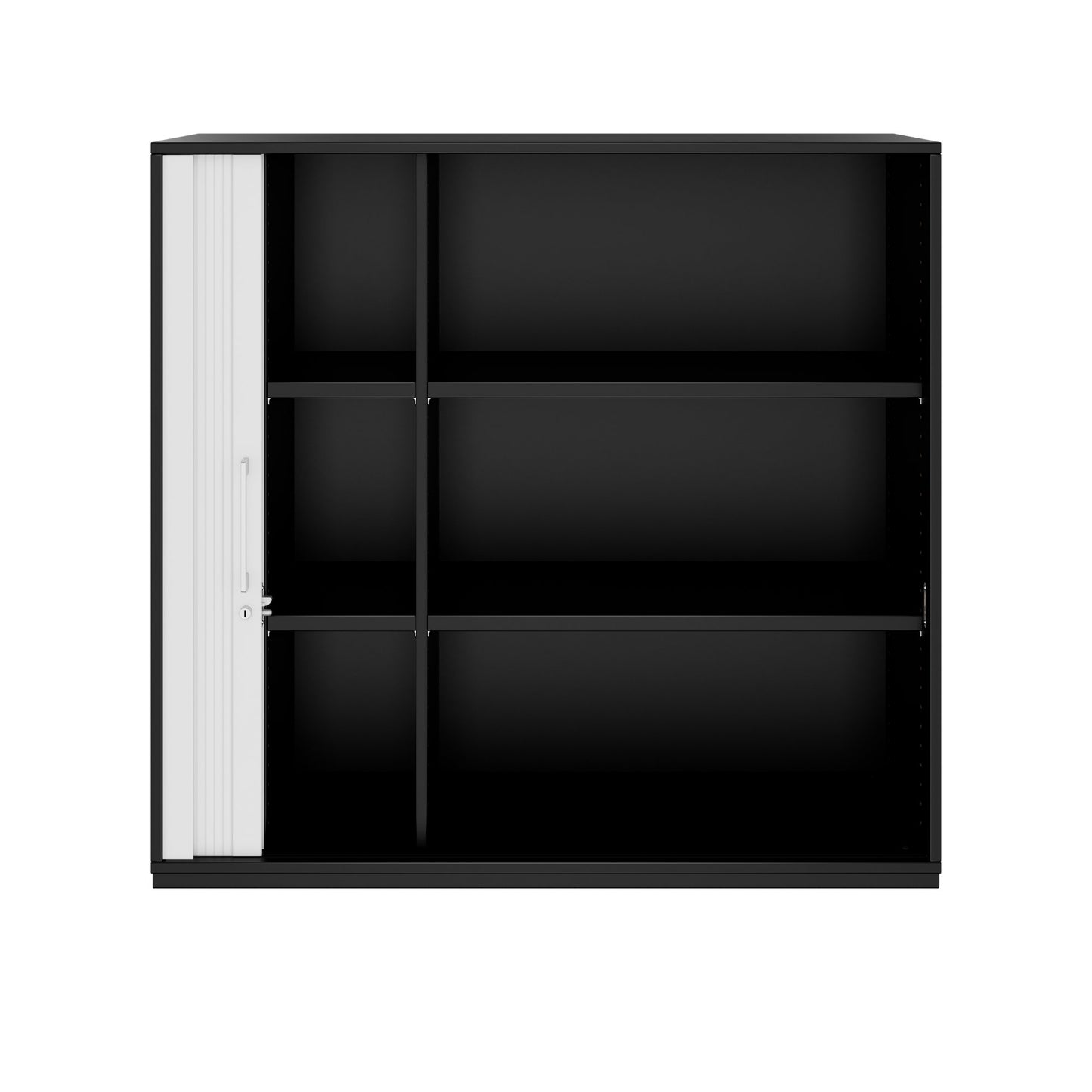 PRO Cabinetto del negozio querroll | 3 OH, 800 - 1600 x 1140 mm, corpus incollato, nero