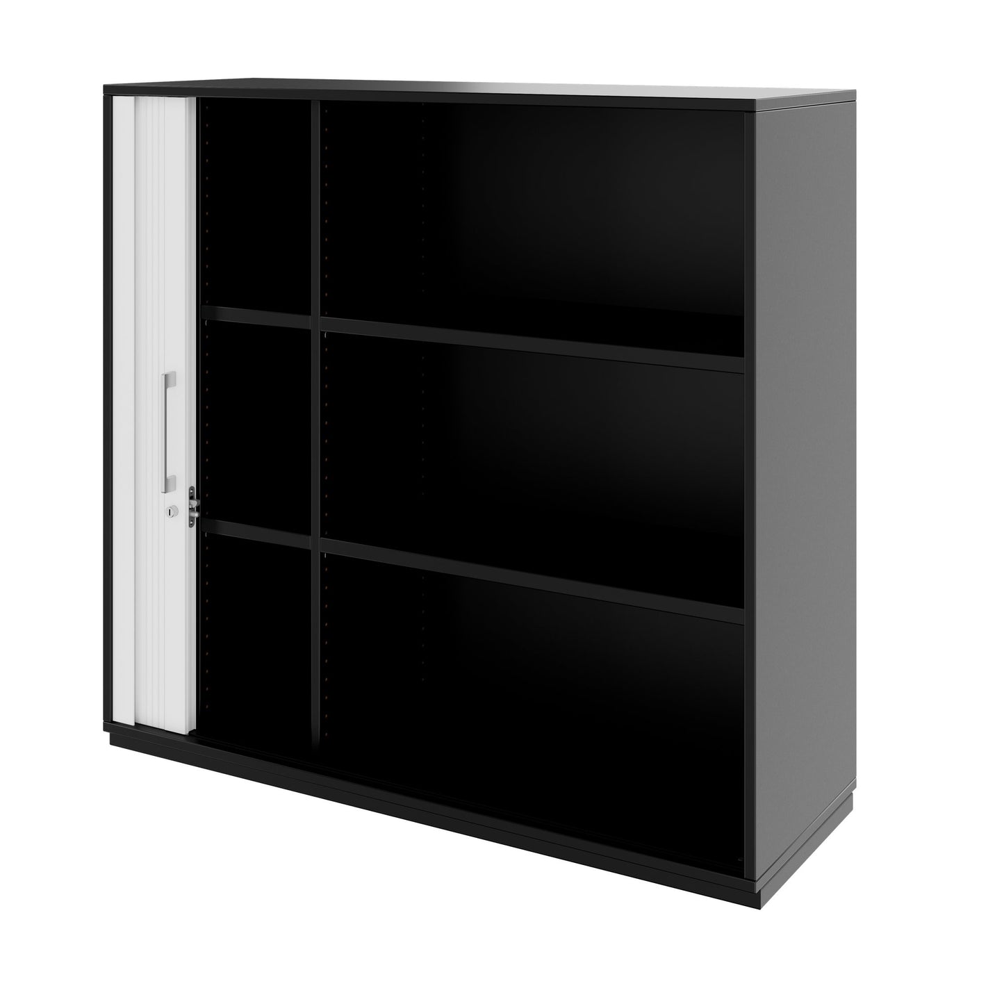 PRO Cabinetto del negozio querroll | 3 OH, 800 - 1600 x 1140 mm, corpus incollato, nero