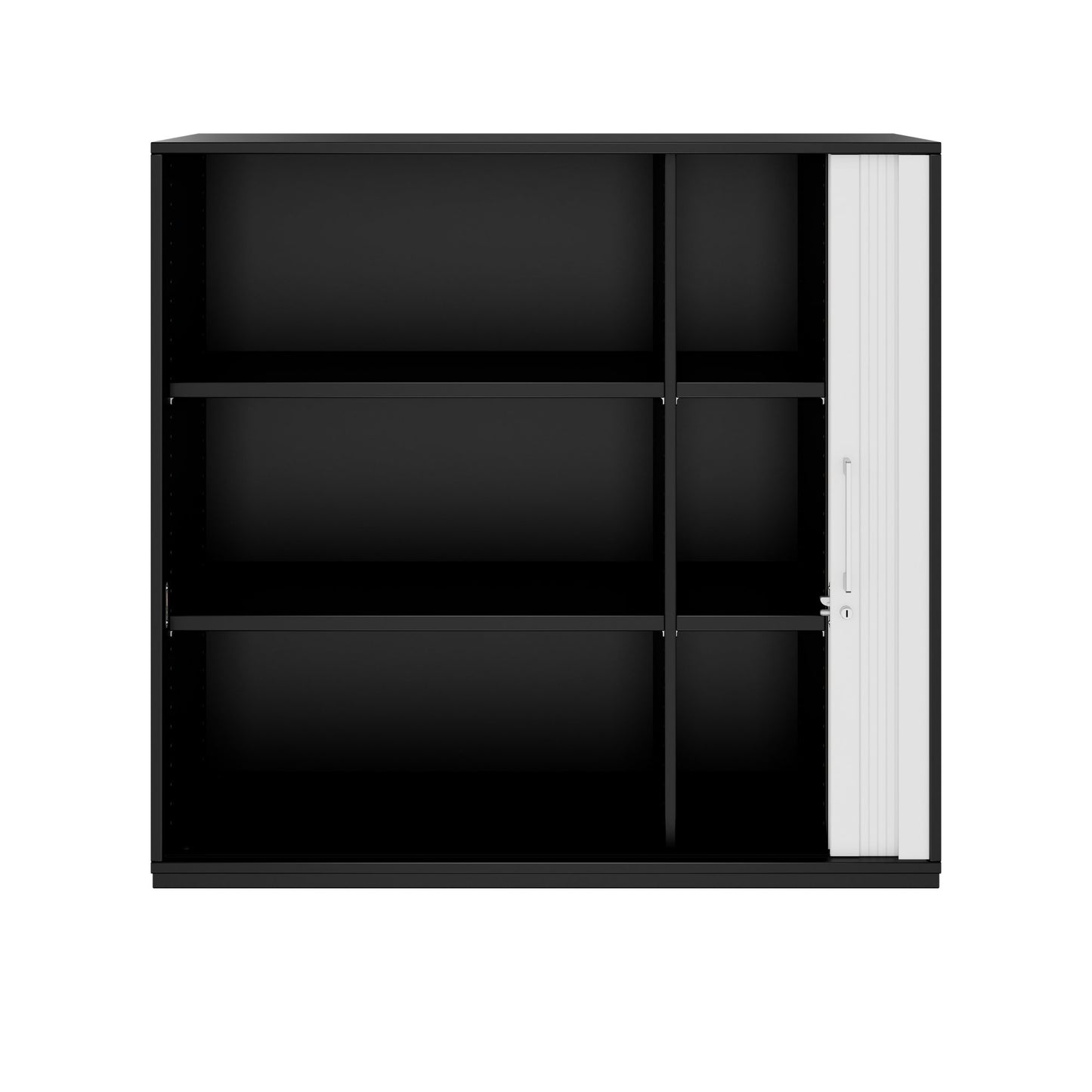 PRO Cabinetto del negozio querroll | 3 OH, 800 - 1600 x 1140 mm, corpus incollato, nero