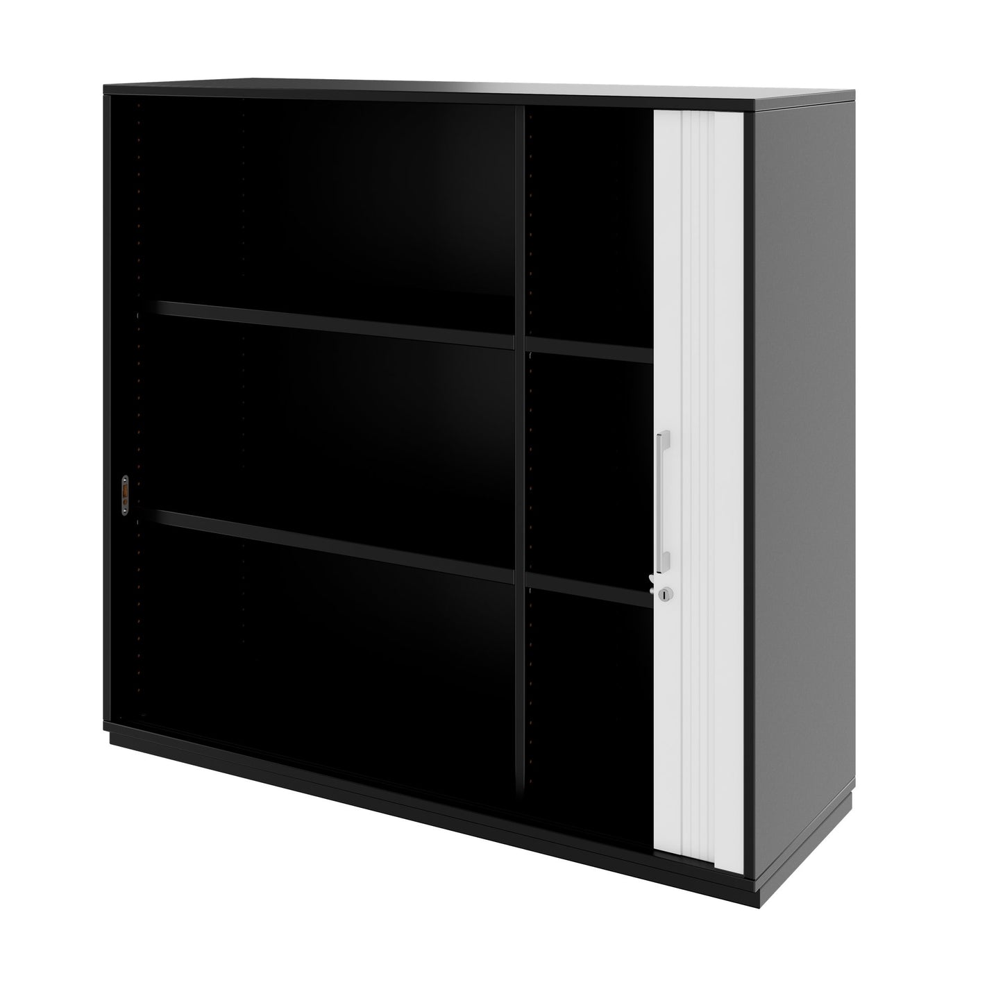 PRO Cabinetto del negozio querroll | 3 OH, 800 - 1600 x 1140 mm, corpus incollato, nero