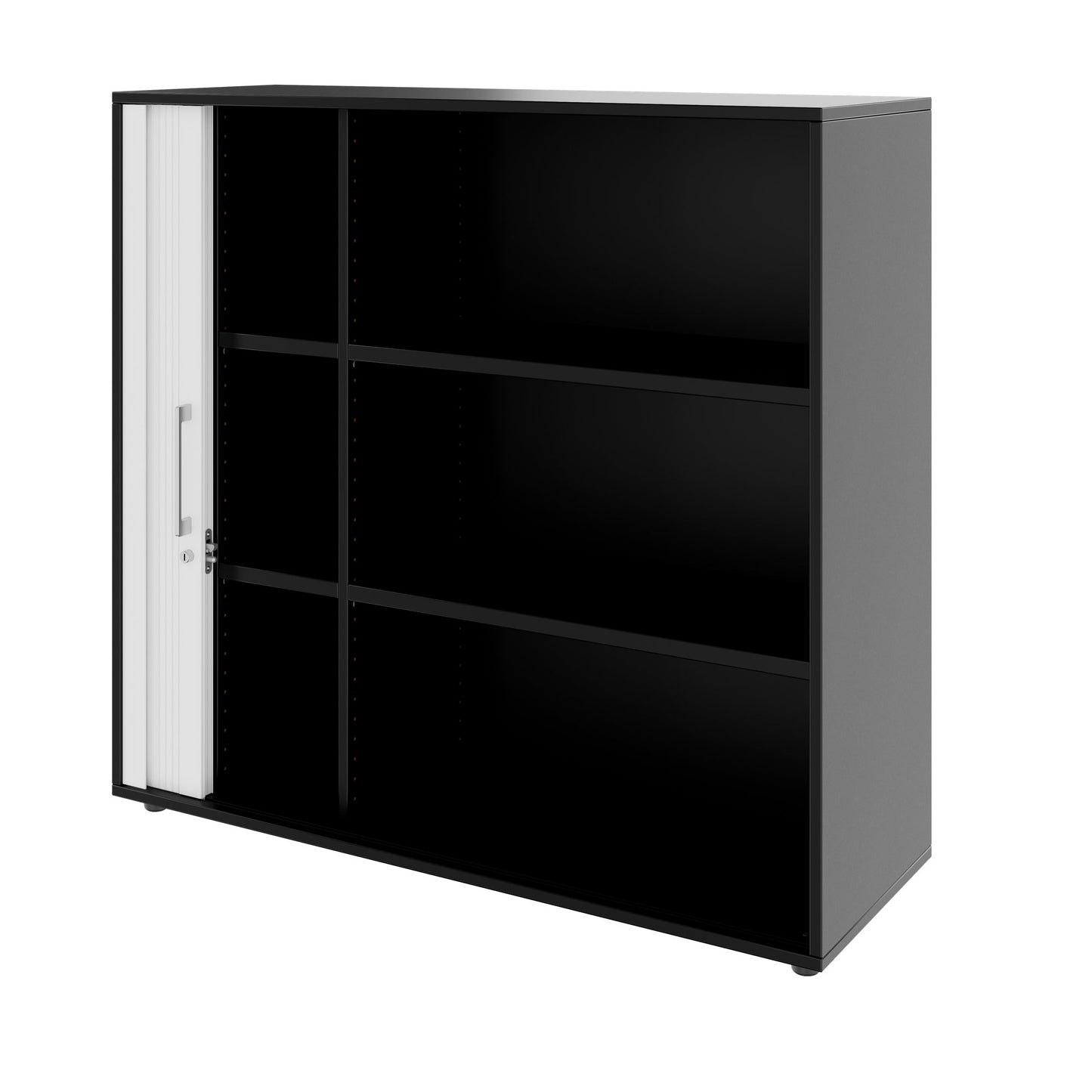 PRO Cabinetto del negozio querroll | 3 OH, 800 - 1600 x 1140 mm, corpus incollato, nero