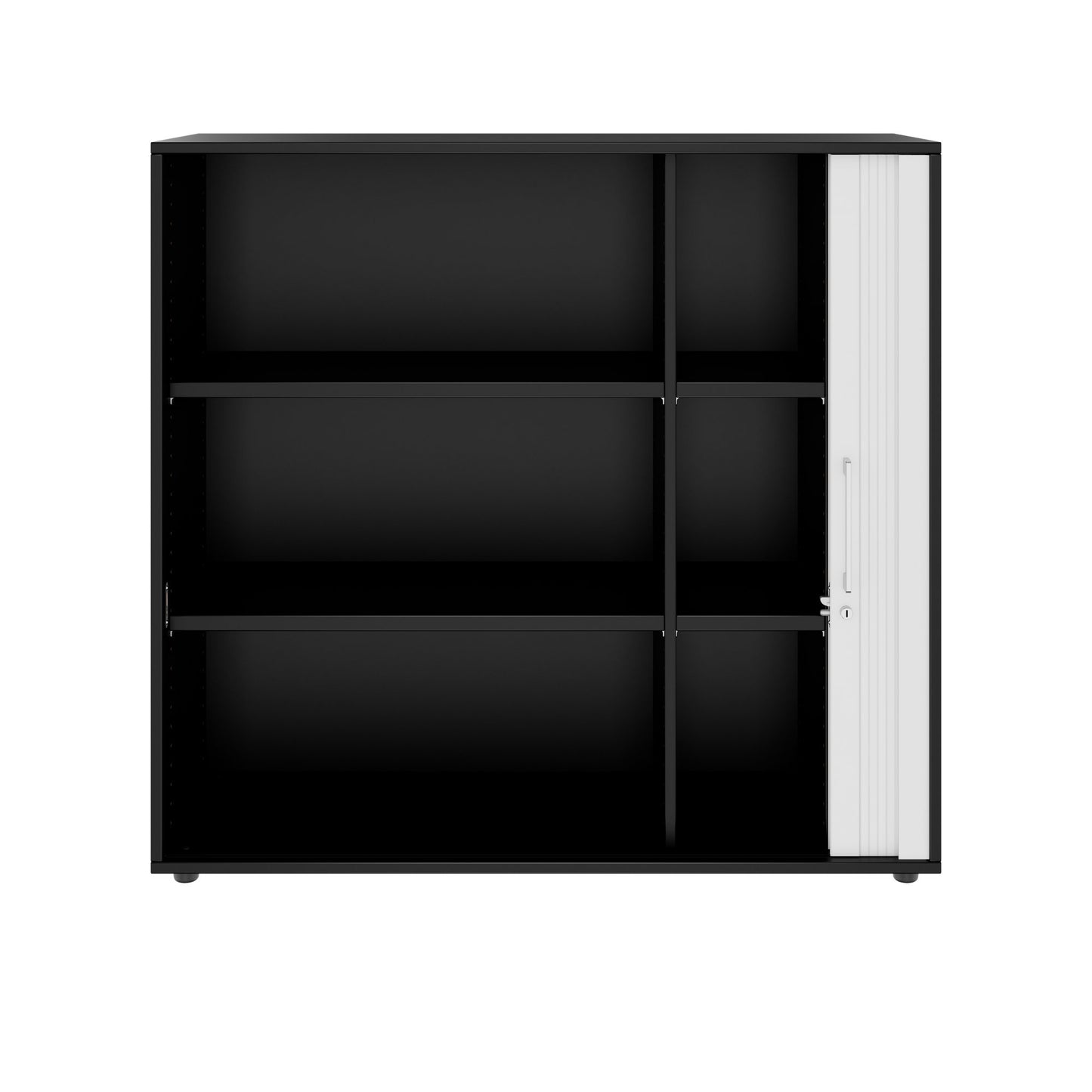 PRO Cabinetto del negozio querroll | 3 OH, 800 - 1600 x 1140 mm, corpus incollato, nero