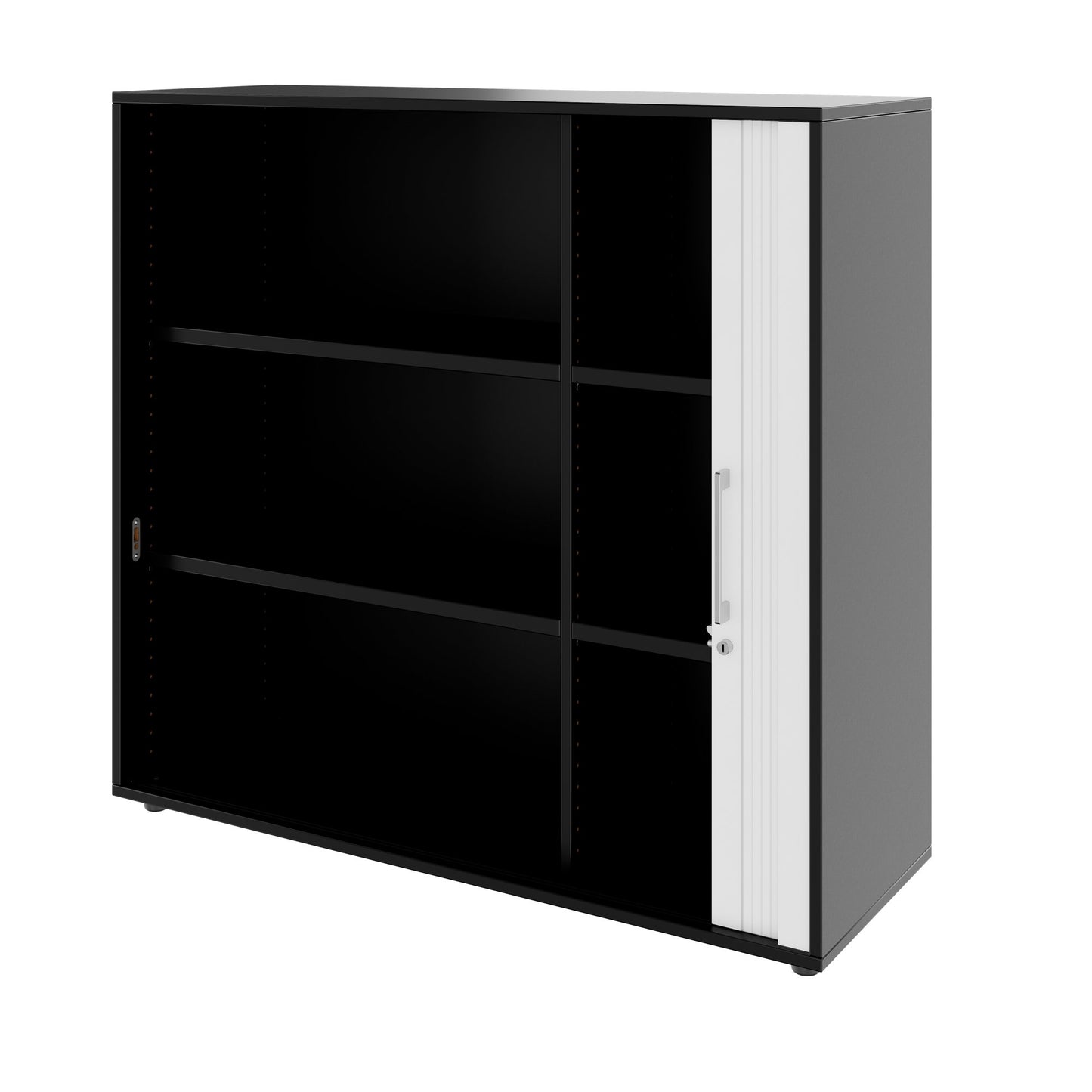 PRO Cabinetto del negozio querroll | 3 OH, 800 - 1600 x 1140 mm, corpus incollato, nero