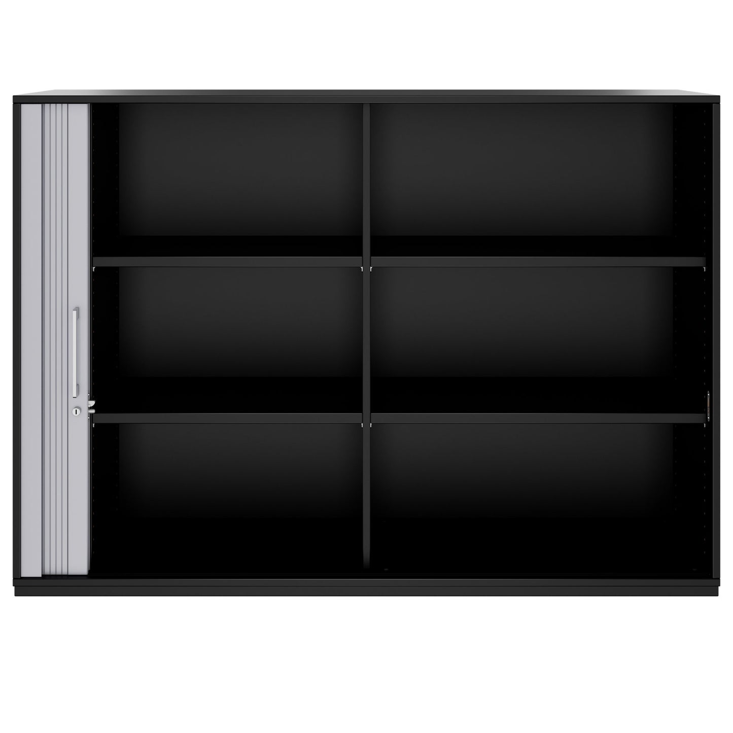 PRO Cabinetto del negozio querroll | 3 OH, 800 - 1600 x 1140 mm, corpus incollato, nero