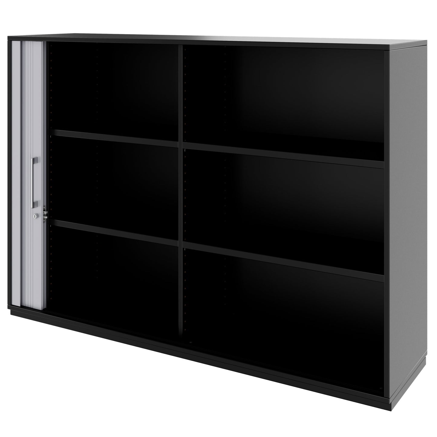 PRO Cabinetto del negozio querroll | 3 OH, 800 - 1600 x 1140 mm, corpus incollato, nero