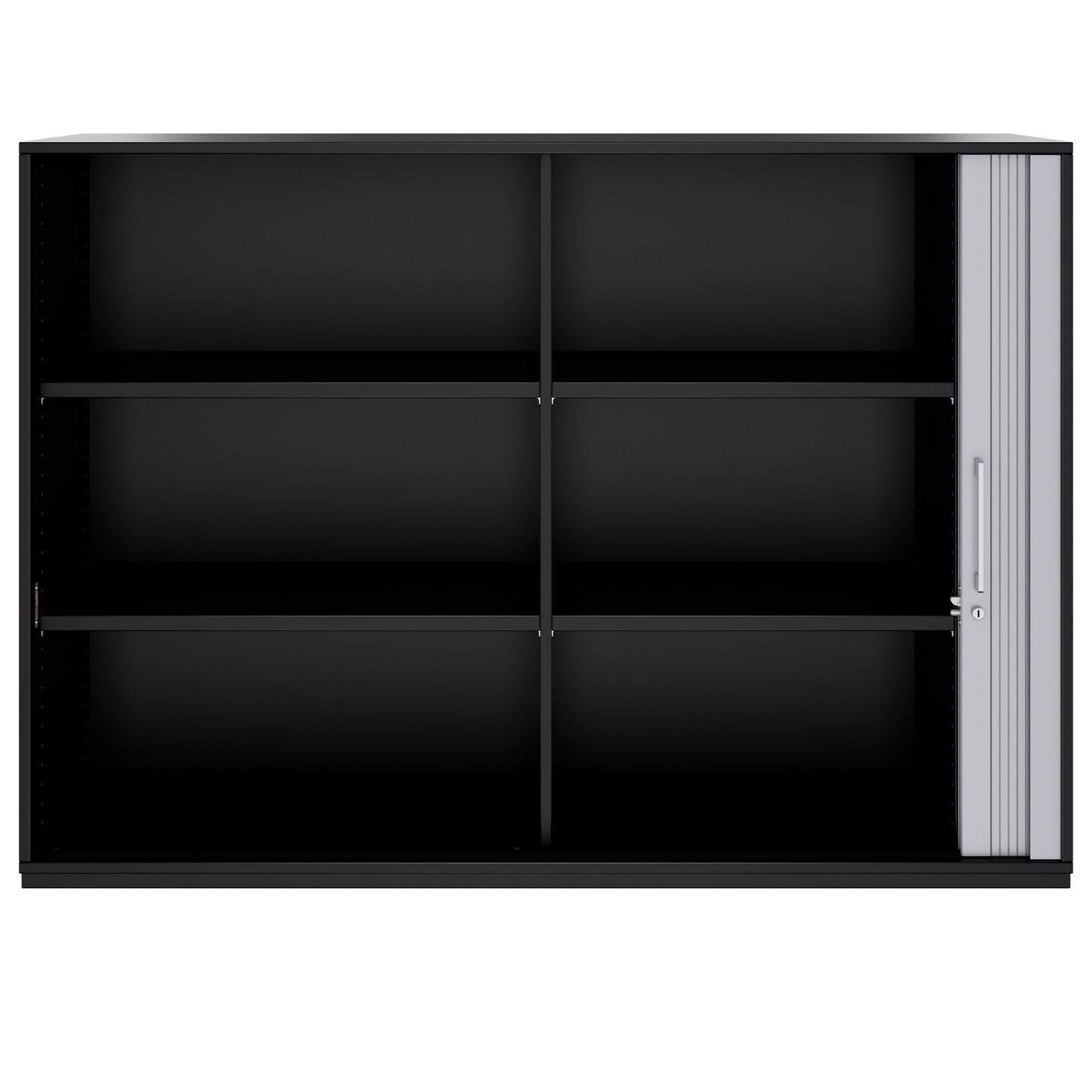 PRO Cabinetto del negozio querroll | 3 OH, 800 - 1600 x 1140 mm, corpus incollato, nero