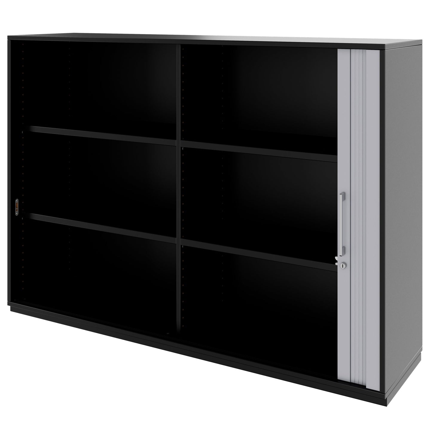 PRO Cabinetto del negozio querroll | 3 OH, 800 - 1600 x 1140 mm, corpus incollato, nero