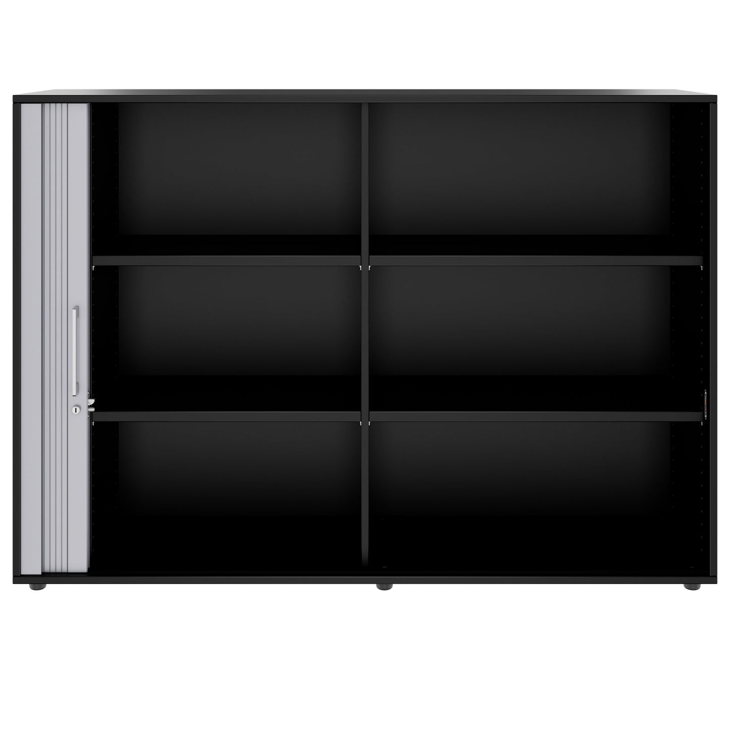 PRO Cabinetto del negozio querroll | 3 OH, 800 - 1600 x 1140 mm, corpus incollato, nero
