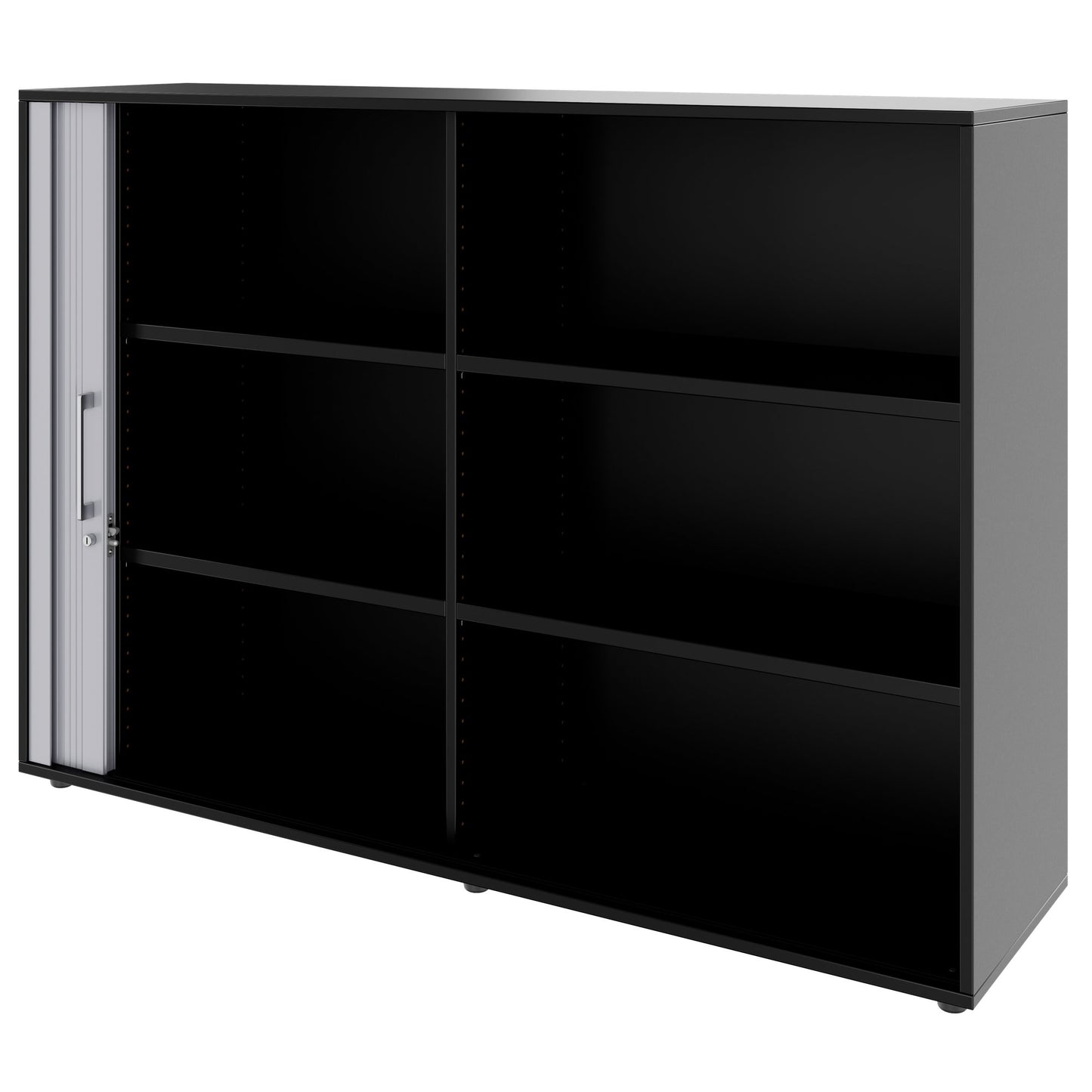 PRO Cabinetto del negozio querroll | 3 OH, 800 - 1600 x 1140 mm, corpus incollato, nero