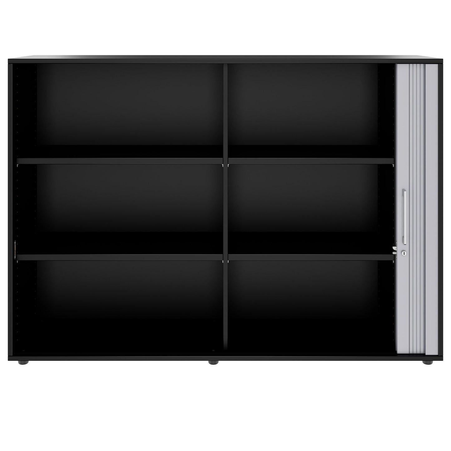 PRO Cabinetto del negozio querroll | 3 OH, 800 - 1600 x 1140 mm, corpus incollato, nero