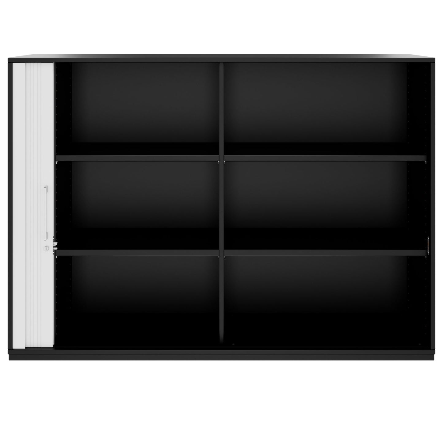 PRO Cabinetto del negozio querroll | 3 OH, 800 - 1600 x 1140 mm, corpus incollato, nero