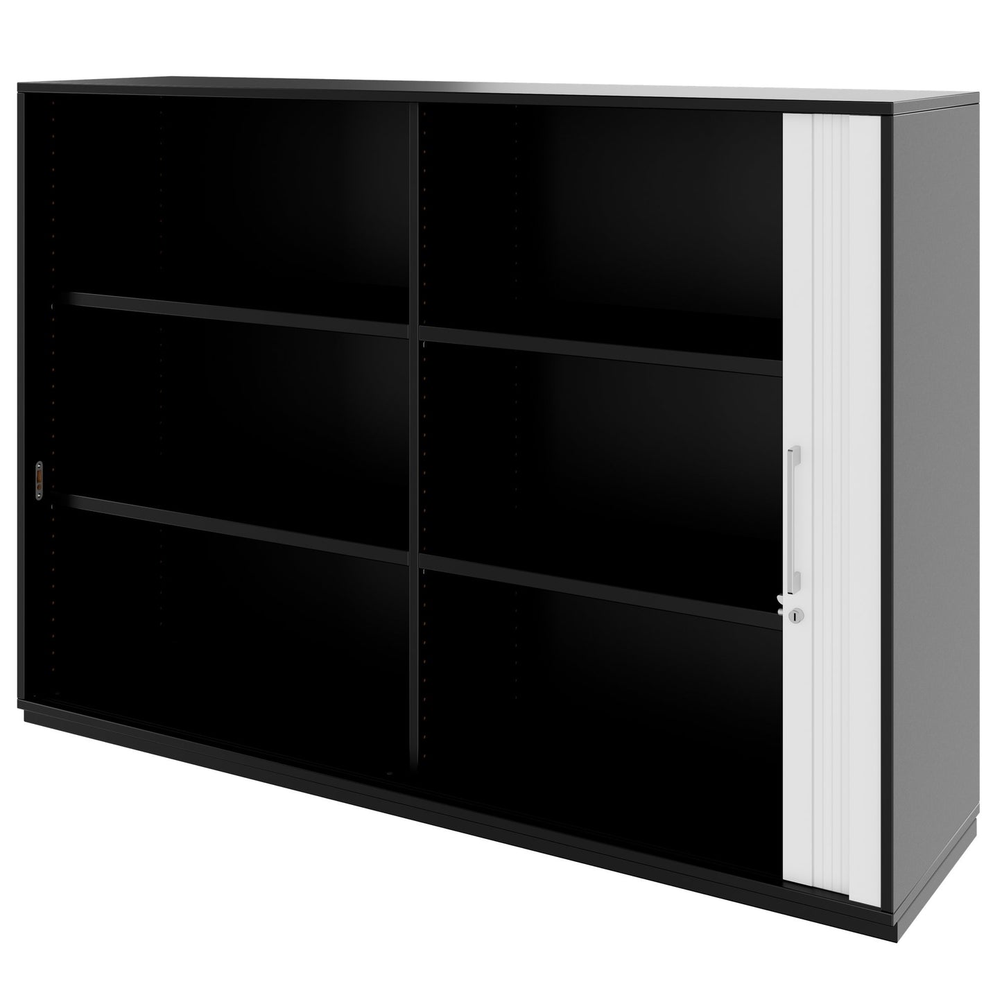 PRO Cabinetto del negozio querroll | 3 OH, 800 - 1600 x 1140 mm, corpus incollato, nero