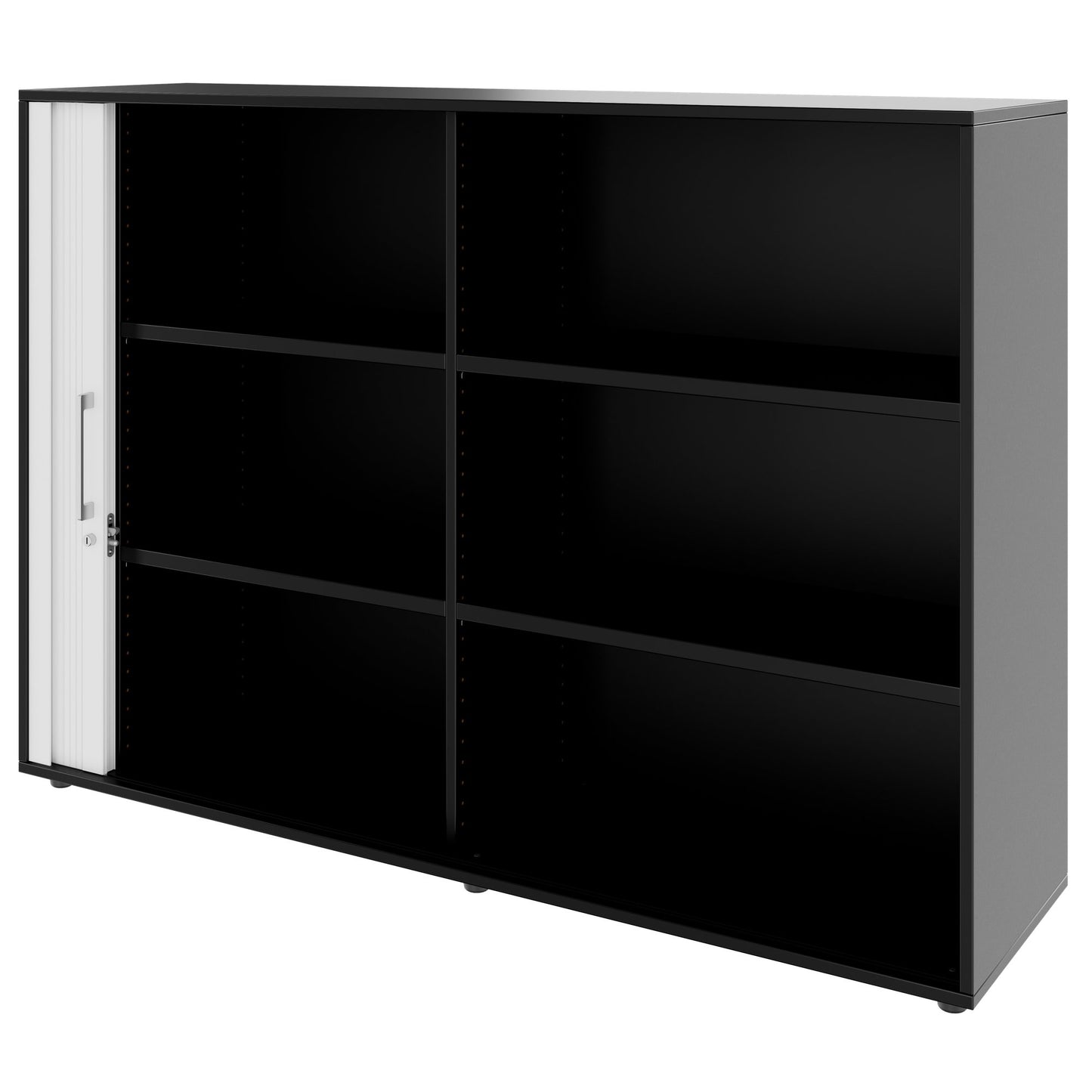 PRO Cabinetto del negozio querroll | 3 OH, 800 - 1600 x 1140 mm, corpus incollato, nero