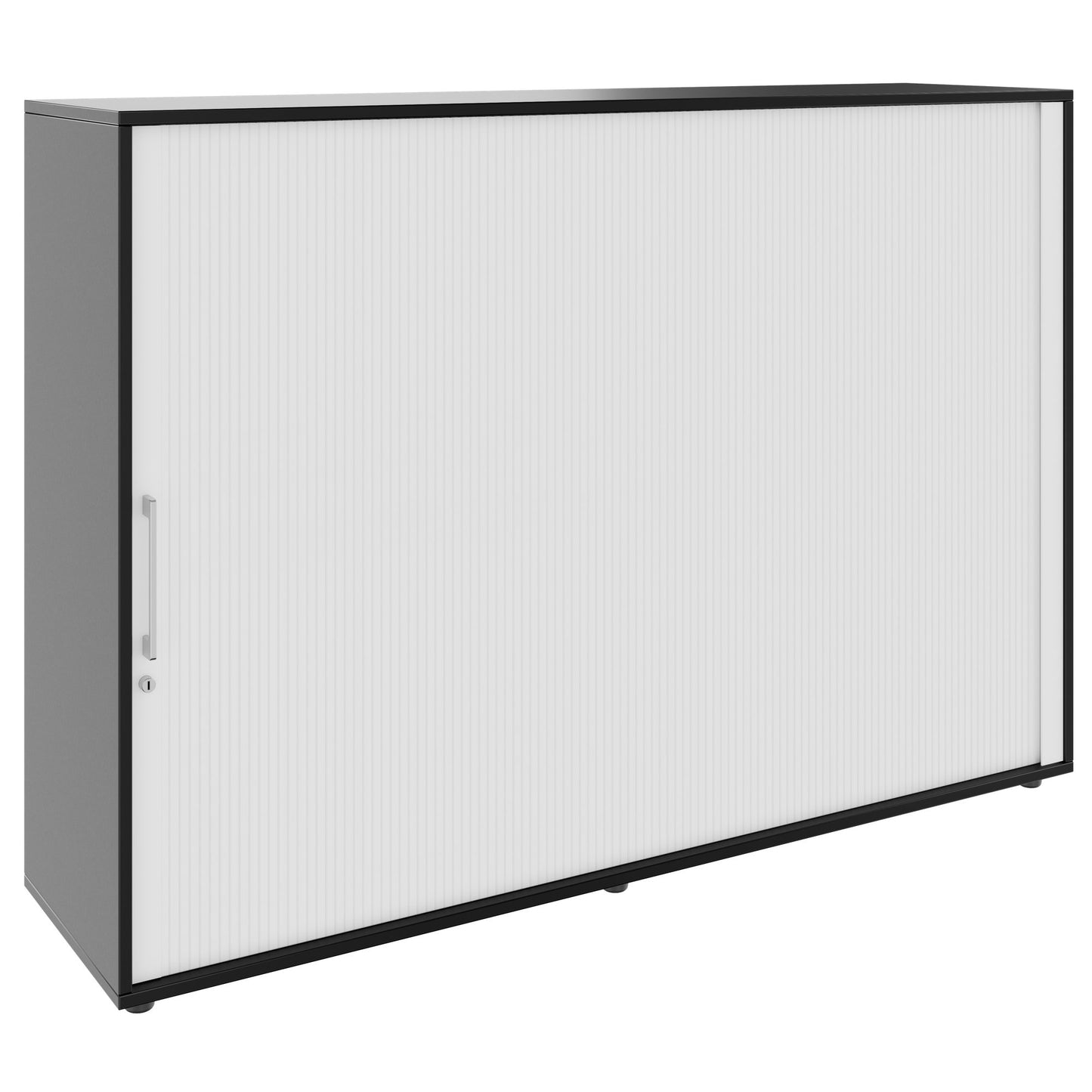 PRO Cabinetto del negozio querroll | 3 OH, 800 - 1600 x 1140 mm, corpus incollato, nero
