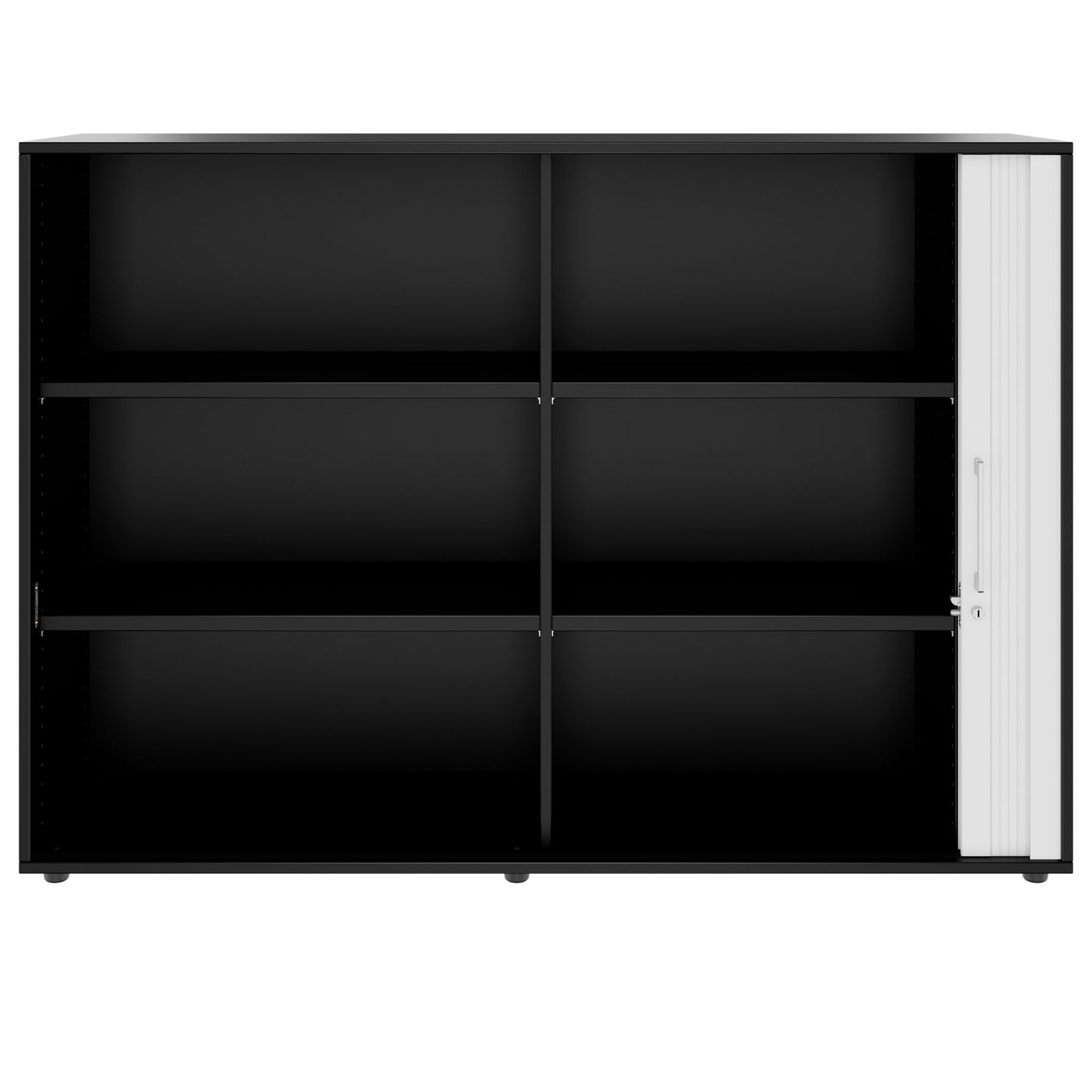 PRO Cabinetto del negozio querroll | 3 OH, 800 - 1600 x 1140 mm, corpus incollato, nero