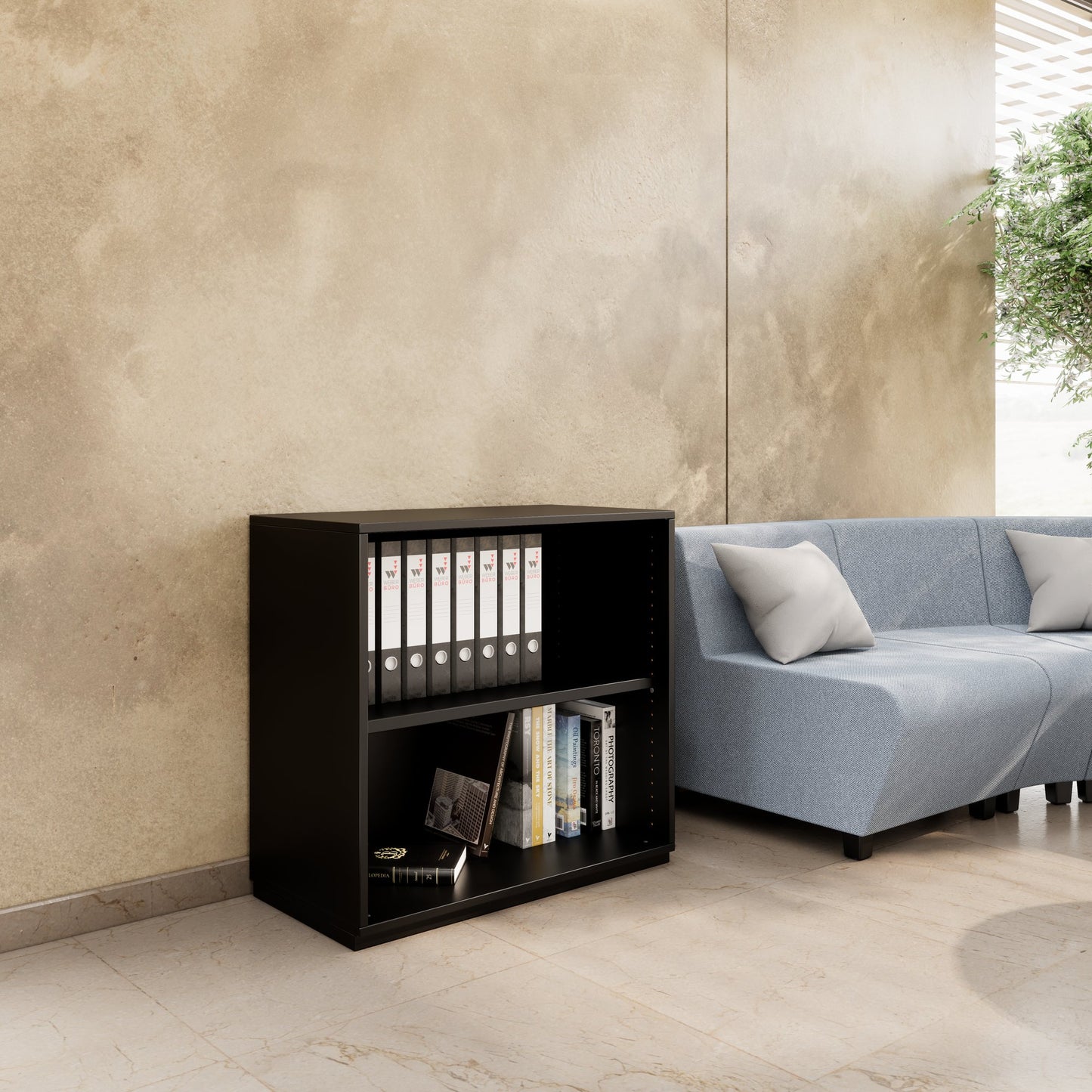 PRO Armoire d'étagère | 2 oh, 400 - 1200 x 770 mm, noir