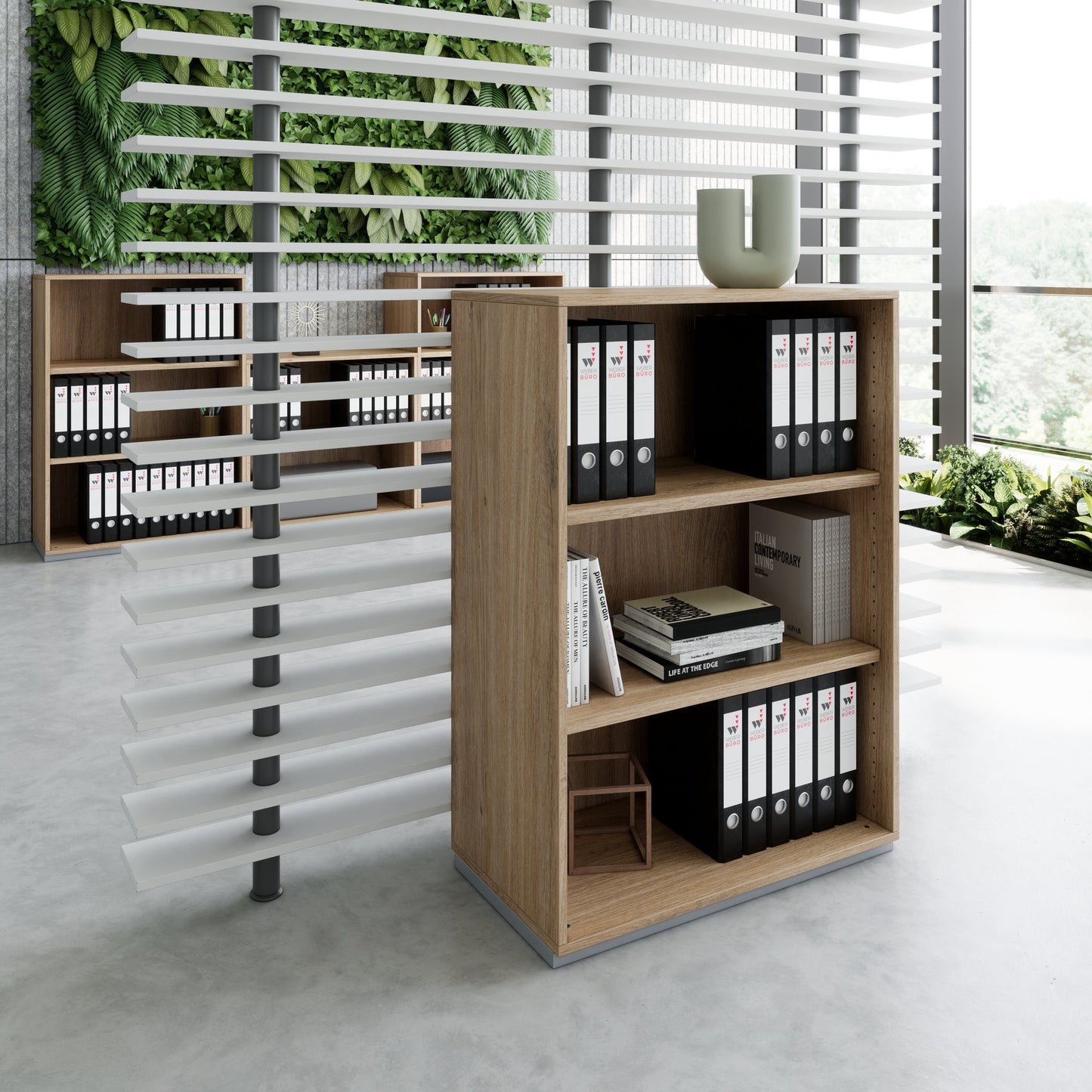 PRO Armoire d'étagère | 3 oh, 400 - 1200 x 1140 mm, chêne naturel