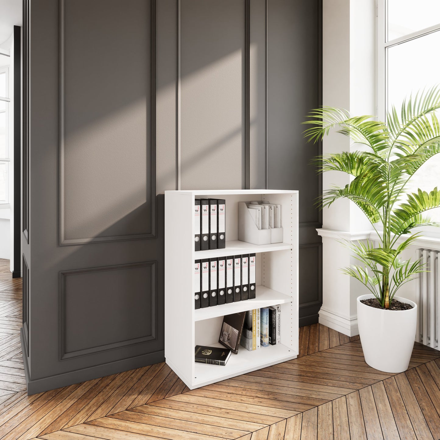 PRO Shelf cabinet | 3 Oh, 400 - 1200 x 1140 mm, white