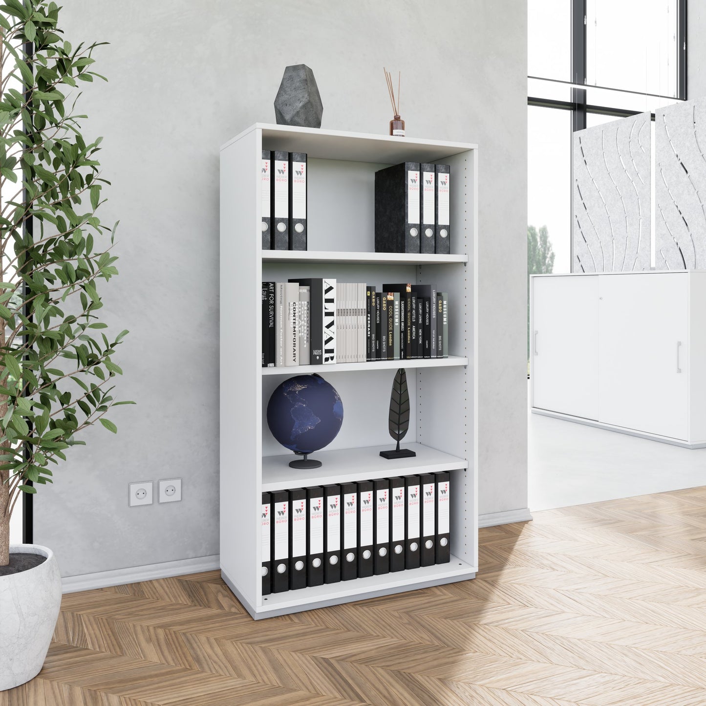 PRO Armoire d'étagère | 4 oh, 400 - 1200 x 1510 mm, gris