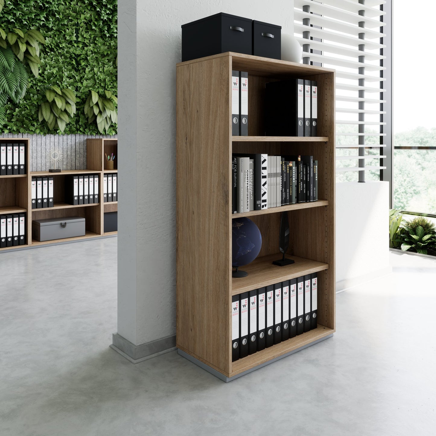 PRO Armoire d'étagère | 4 oh, 400 - 1200 x 1510 mm, chêne naturel