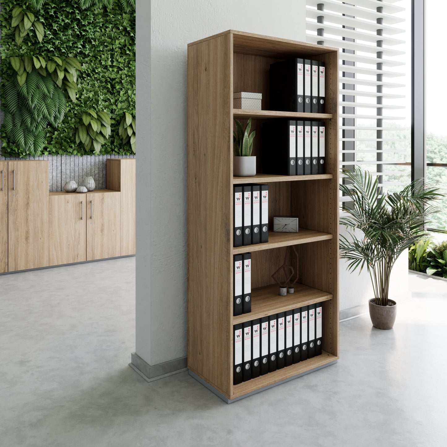 PRO Shelf cabinet | 5 Oh, 400 - 1200 x 1880 mm, natural oak