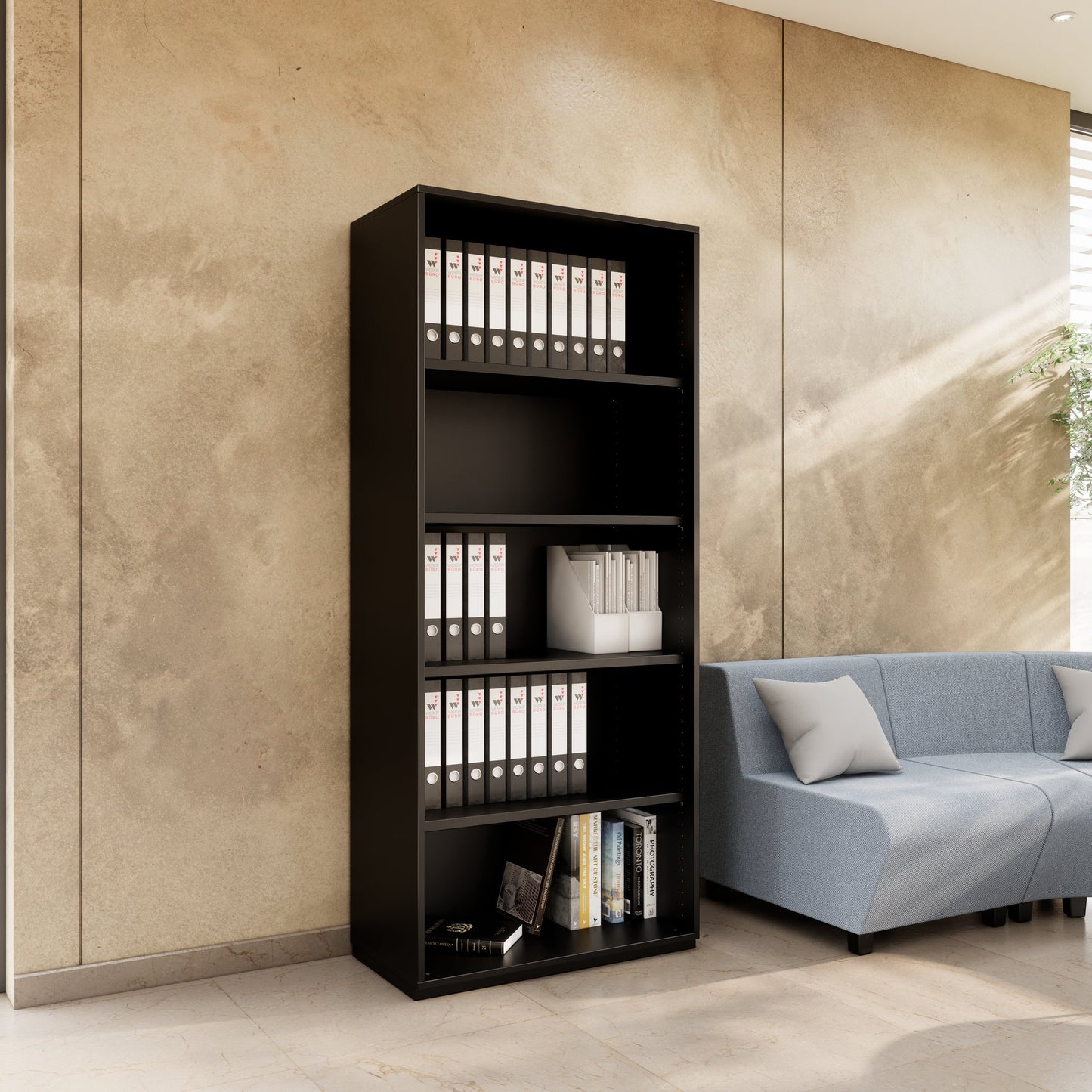 PRO Armoire d'étagère | 5 oh, 400 - 1200 x 1880 mm, noir