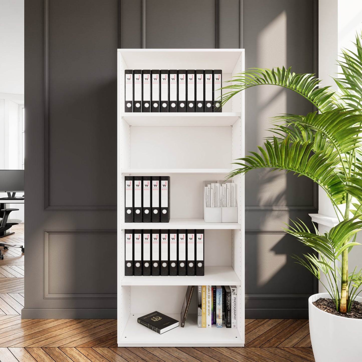 PRO Armoire d'étagère | 5 oh, 400 - 1200 x 1880 mm, blanc