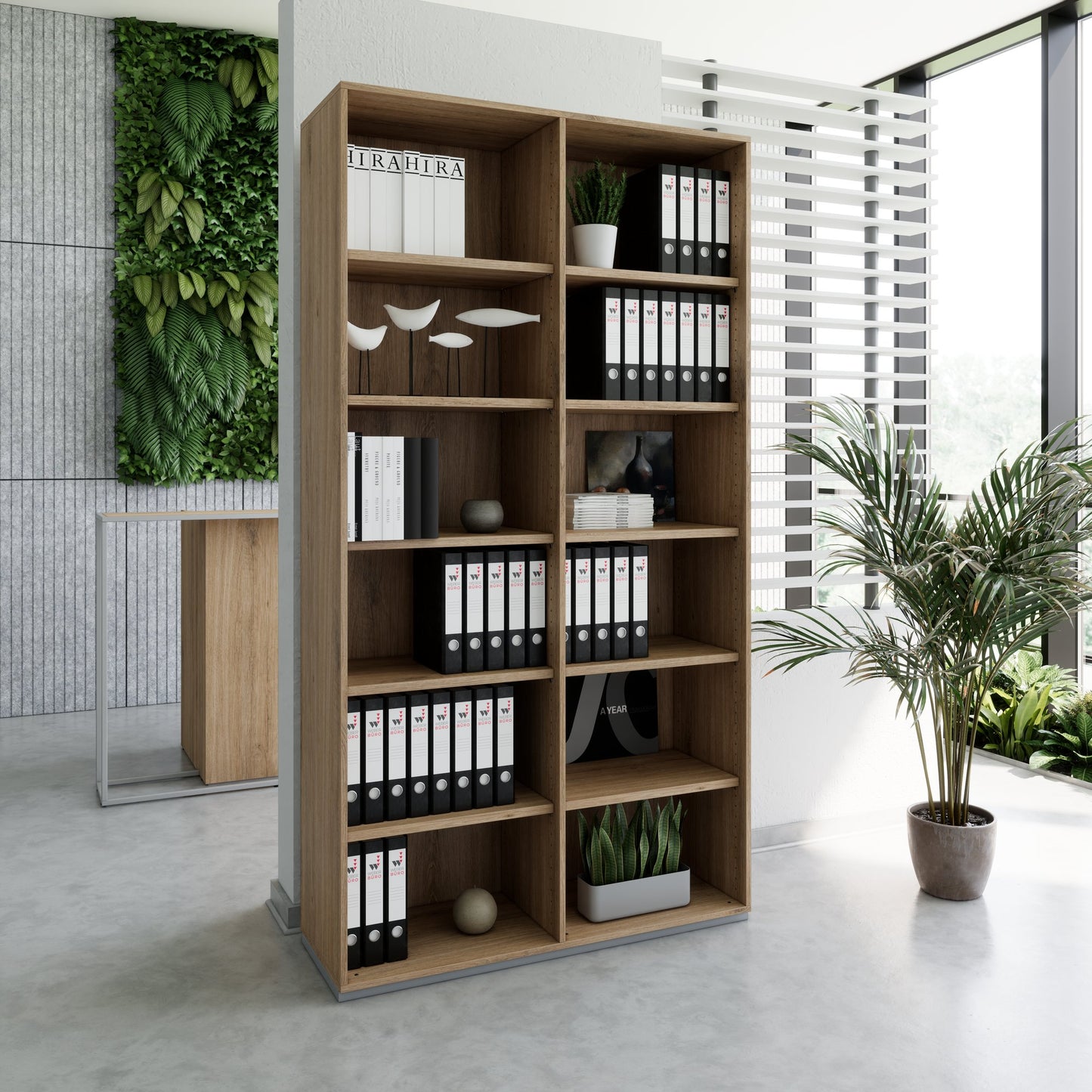 PRO Shelf cabinet | 6 Oh, 400 - 1200 x 2250 mm, natural oak