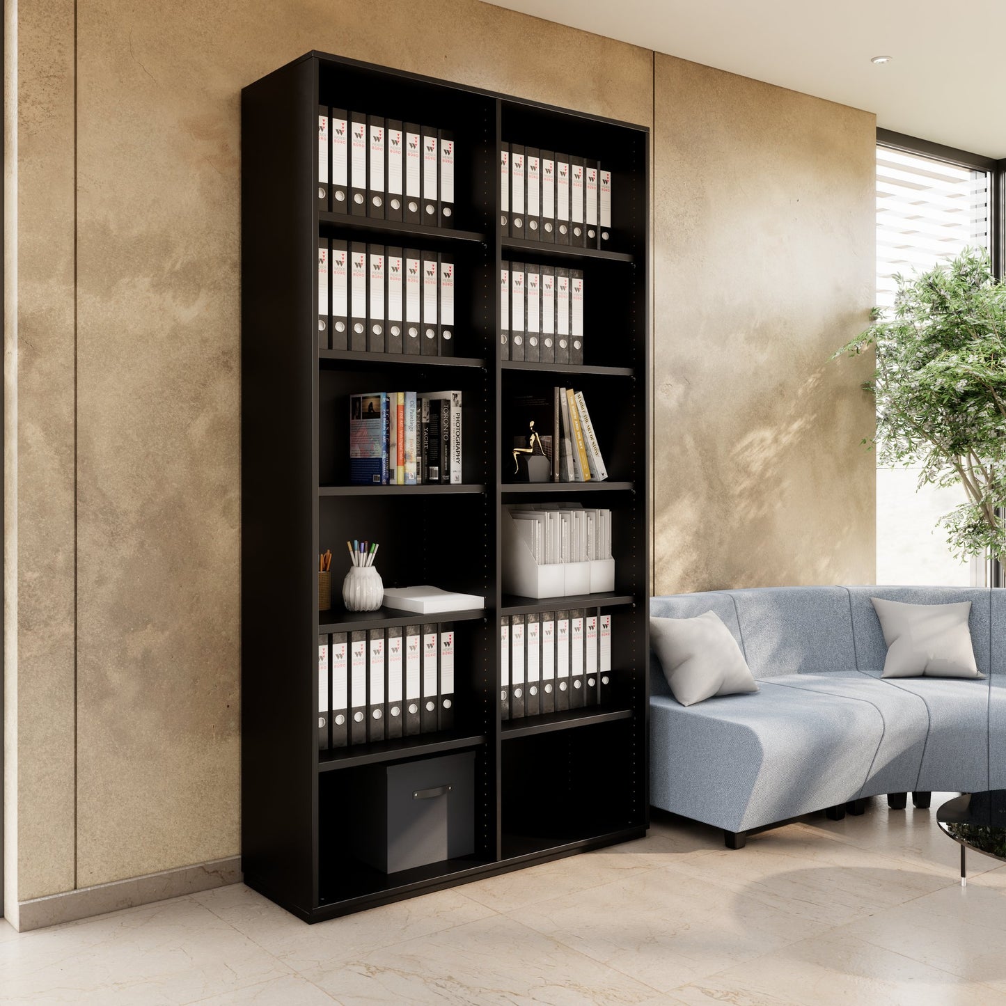 PRO Shelf cabinet | 6 Oh, 400 - 1200 x 2250 mm, black