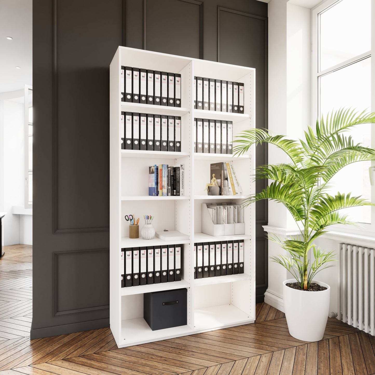 PRO Regalschrank | 6 OH, 400 - 1200 x 2250 mm, Weiß