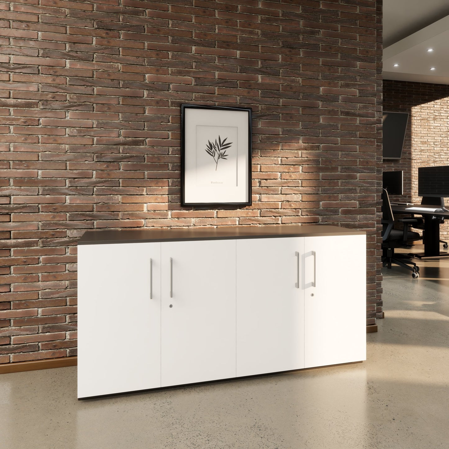 PRO Armoire murale | 2 OH, 1600 x 788 mm, graphite / blanc
