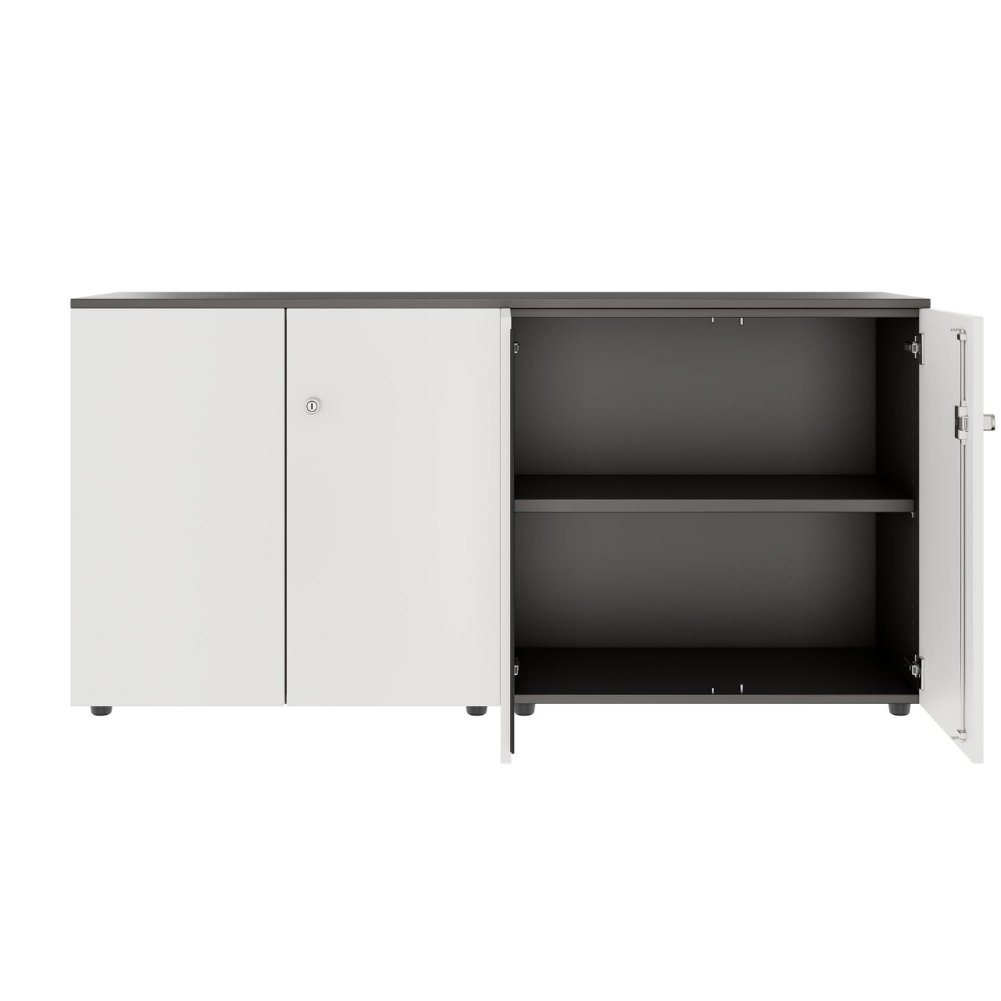 PRO Armoire murale | 2 OH, 1600 x 788 mm, graphite / blanc