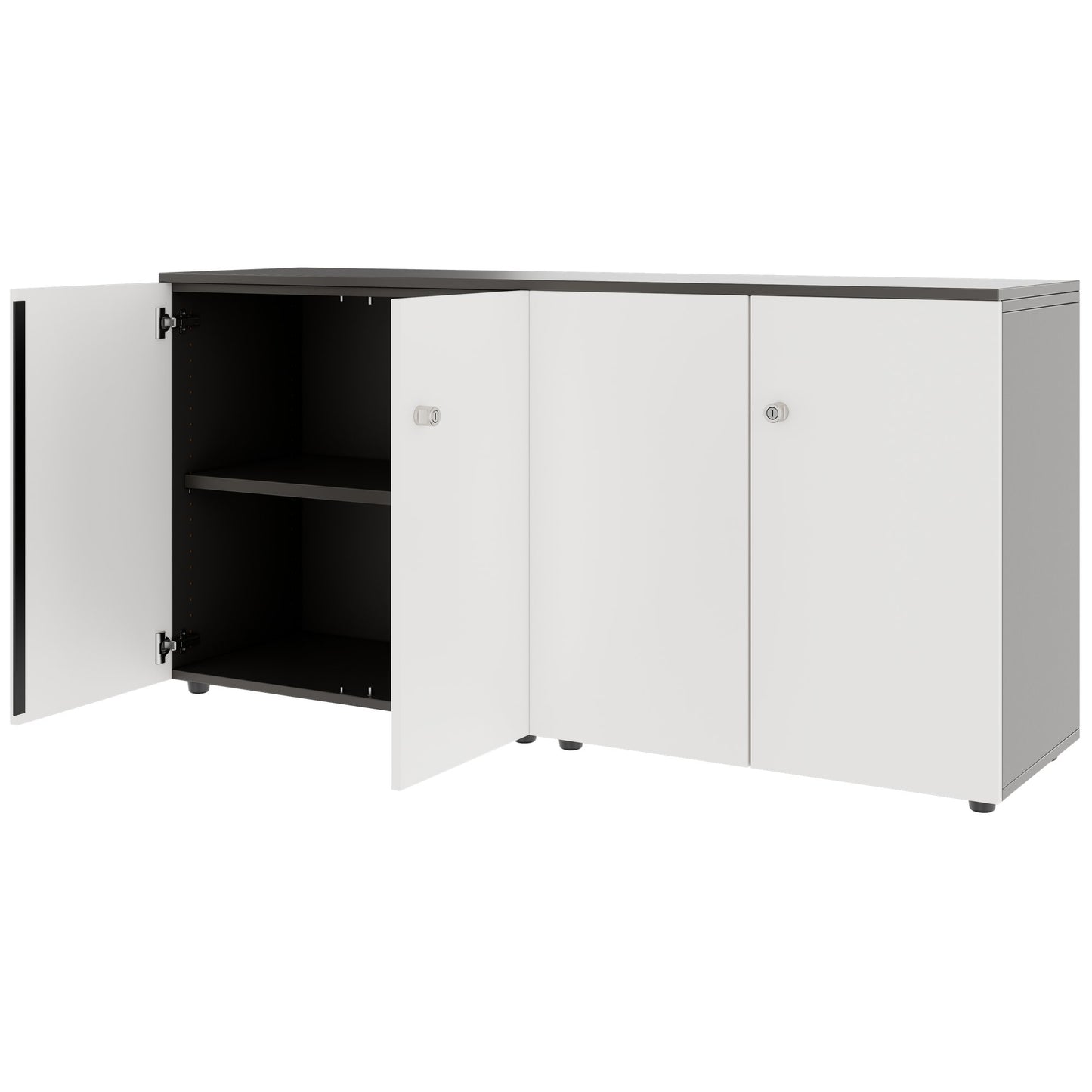 PRO Armoire murale | 2 OH, 1600 x 788 mm, graphite / blanc