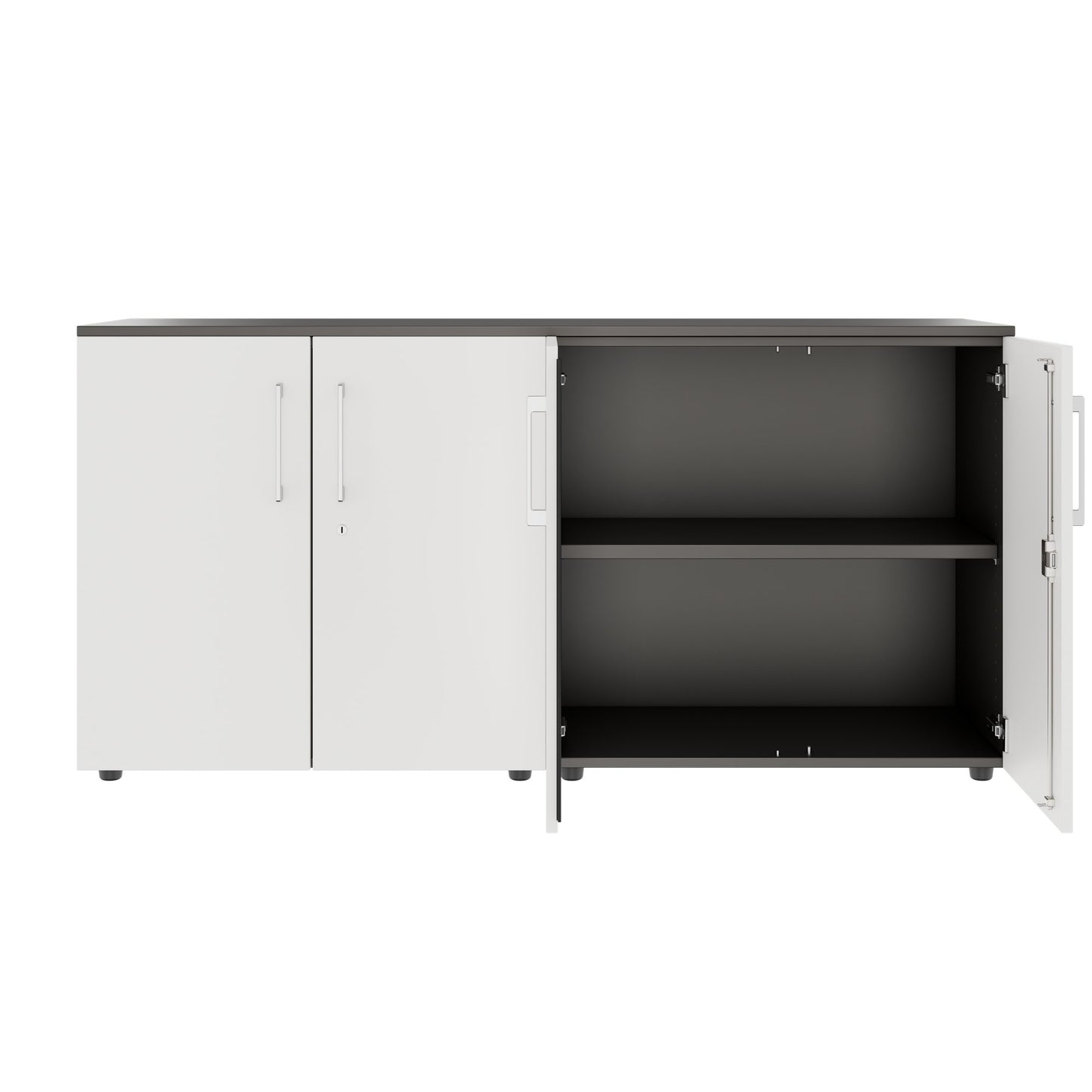 PRO Armoire murale | 2 OH, 1600 x 788 mm, graphite / blanc