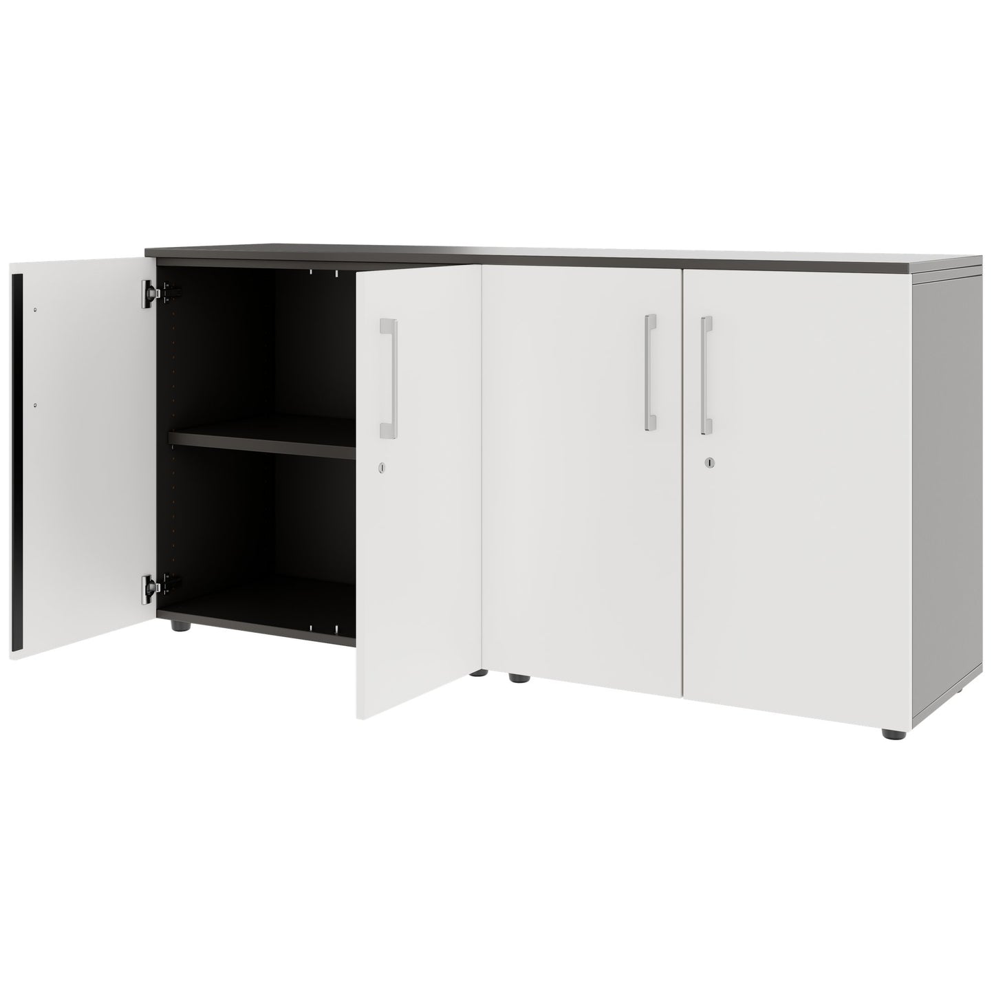 PRO Armoire murale | 2 OH, 1600 x 788 mm, graphite / blanc