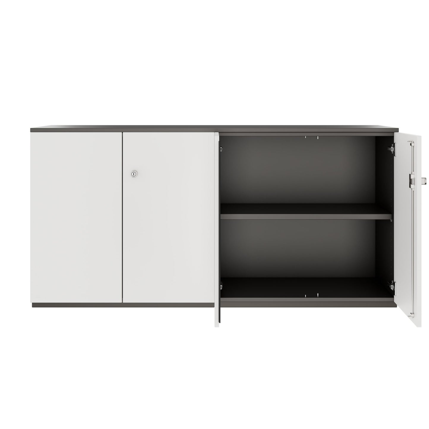PRO Armoire murale | 2 OH, 1600 x 788 mm, graphite / blanc