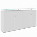 PRO Sideboard | 2 OH, 1600 x 860 mm, con lastra di vetro, grigio - 1 Thumbnail Image